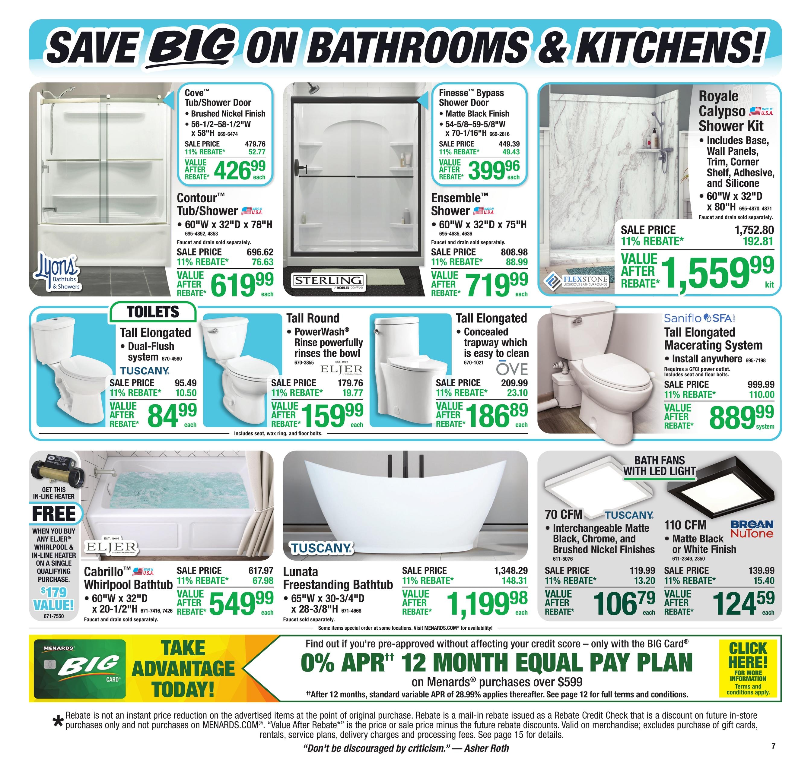 Menards (Carmel Area, IN) 11% Rebate Sale Weekly Ad October 15 - 25, 2026