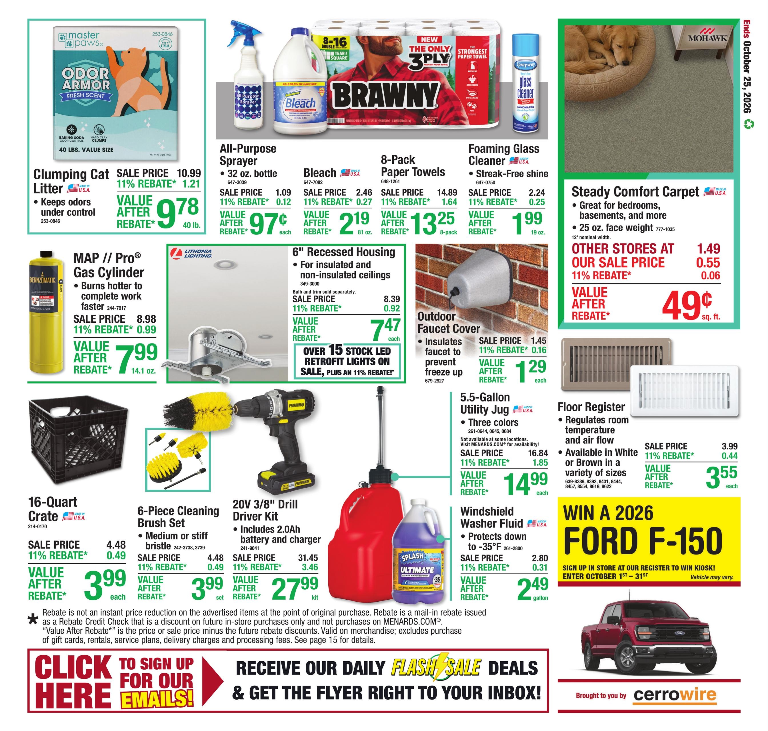 Menards (Chanhassen Area, MN) 11% Rebate Sale Weekly Ad October 15 - 25, 2026