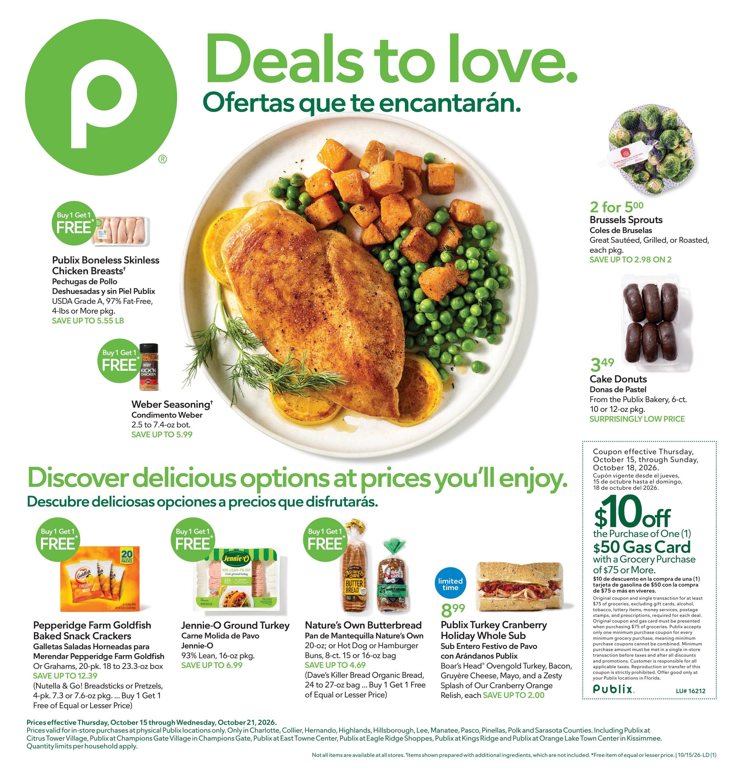 Publix (Cape Coral Area, FL) Anuncio Semanal Español Weekly Ad October 15 - 21, 2026