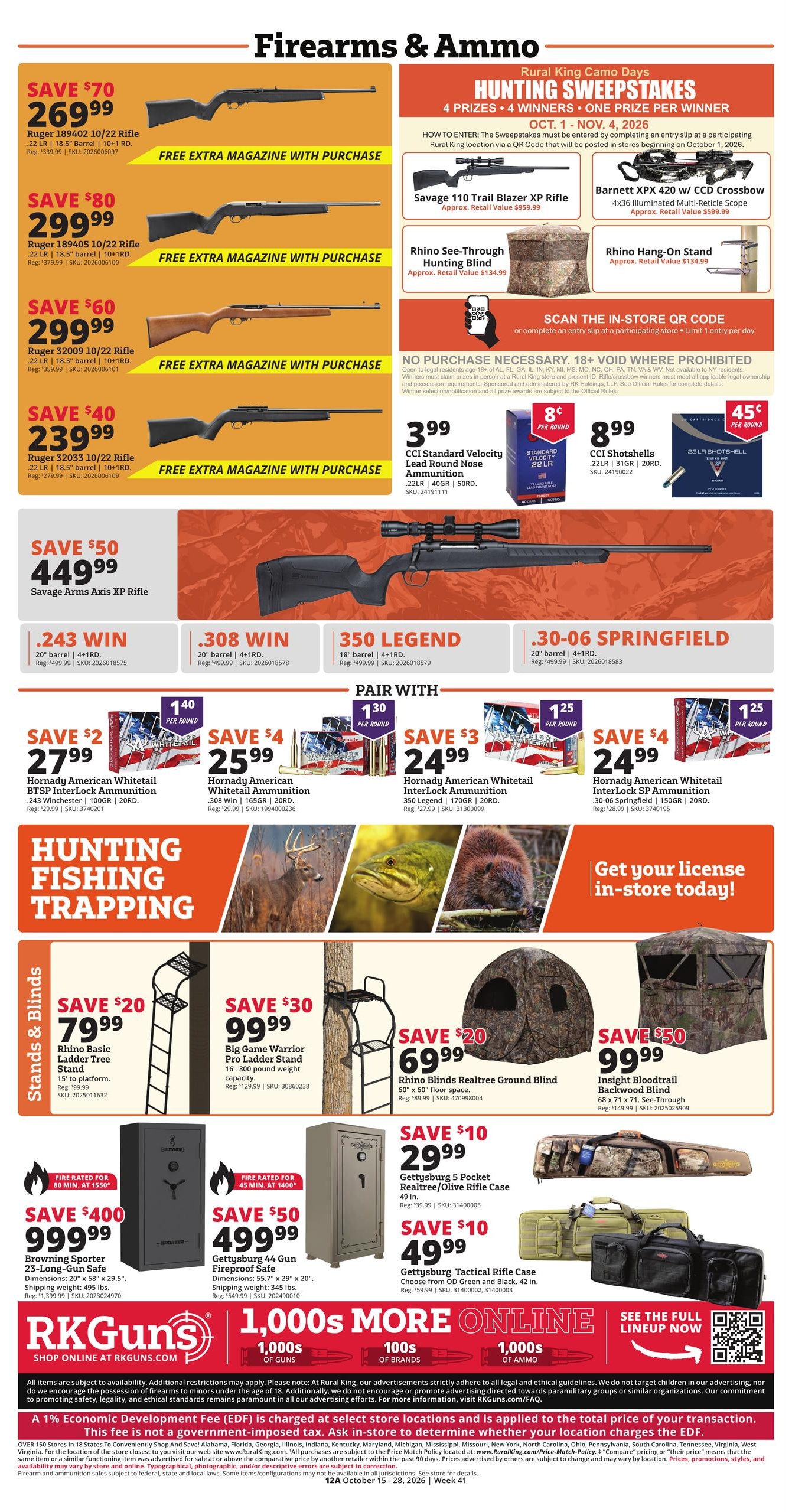 Rural King (Auburn Area, IN) Weekly Ad October 15 - 28, 2026