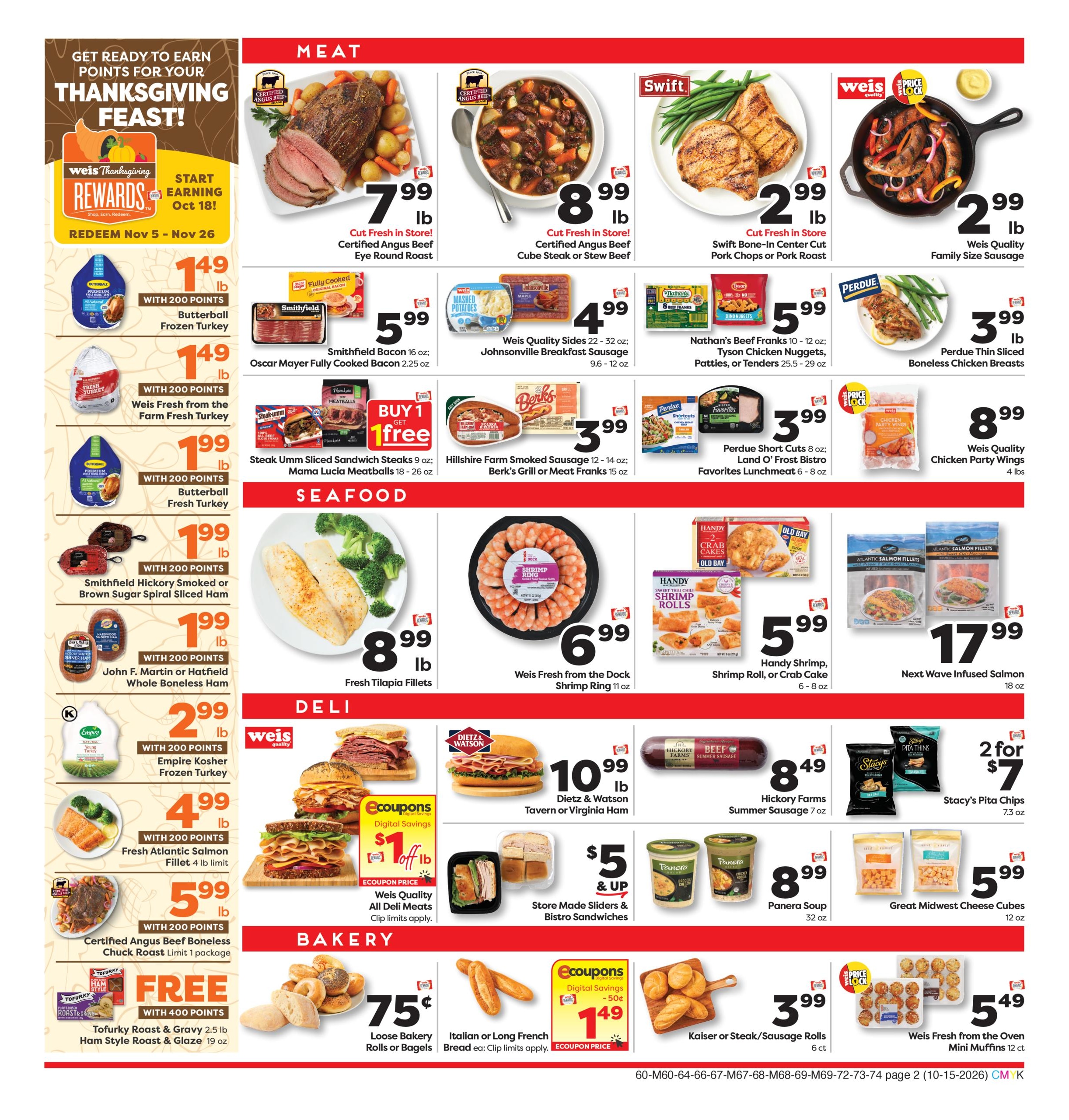 Weis Markets (Bethany Beach Area, DE) Weekly Ad October 15 - 21, 2026