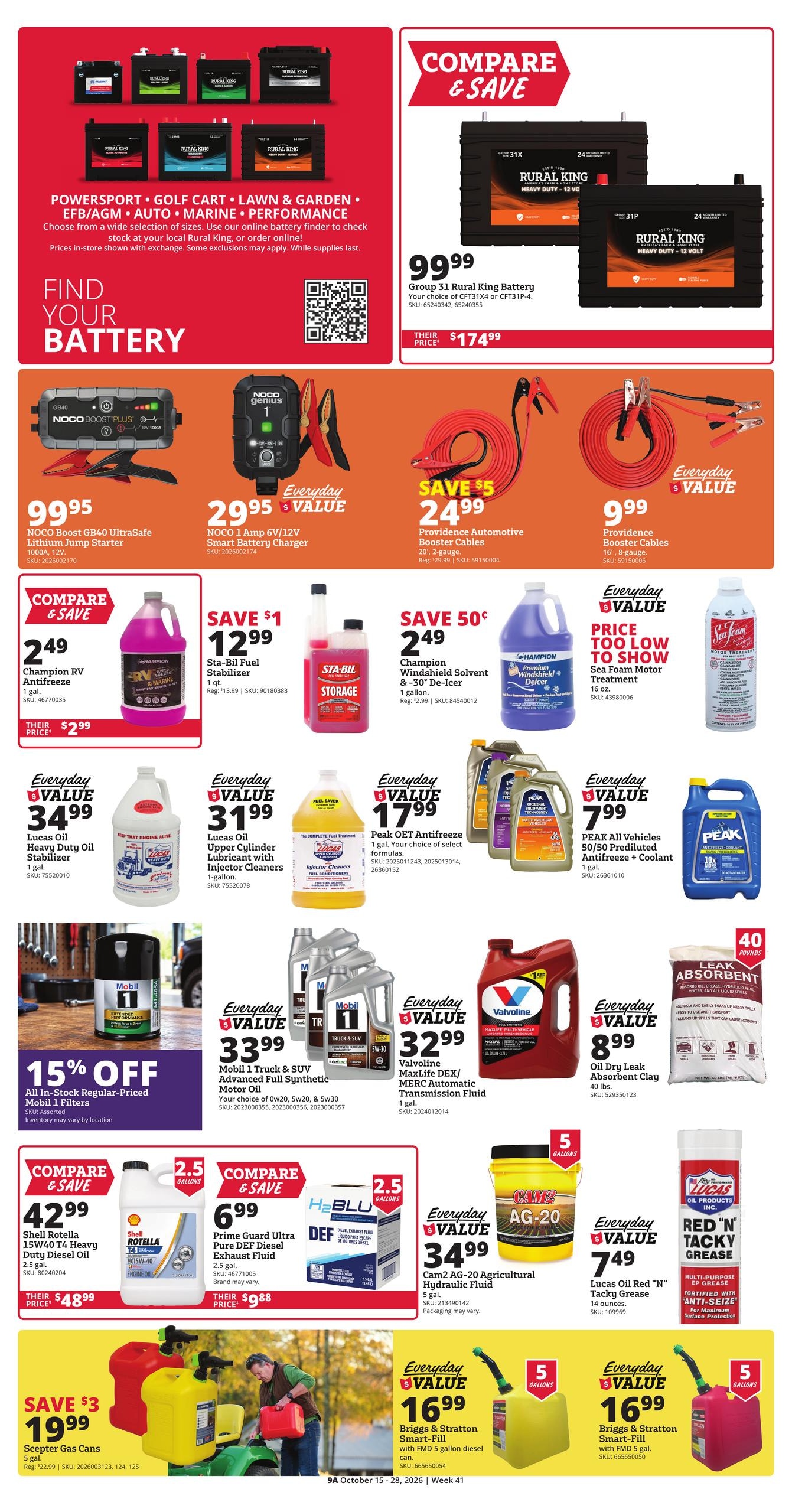 Rural King (Gainesville Area, FL) Weekly Ad October 15 - 28, 2026