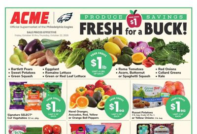 Acme Markets (Haddonfield Area, NJ) Weekly Ad October 16 - 22, 2026