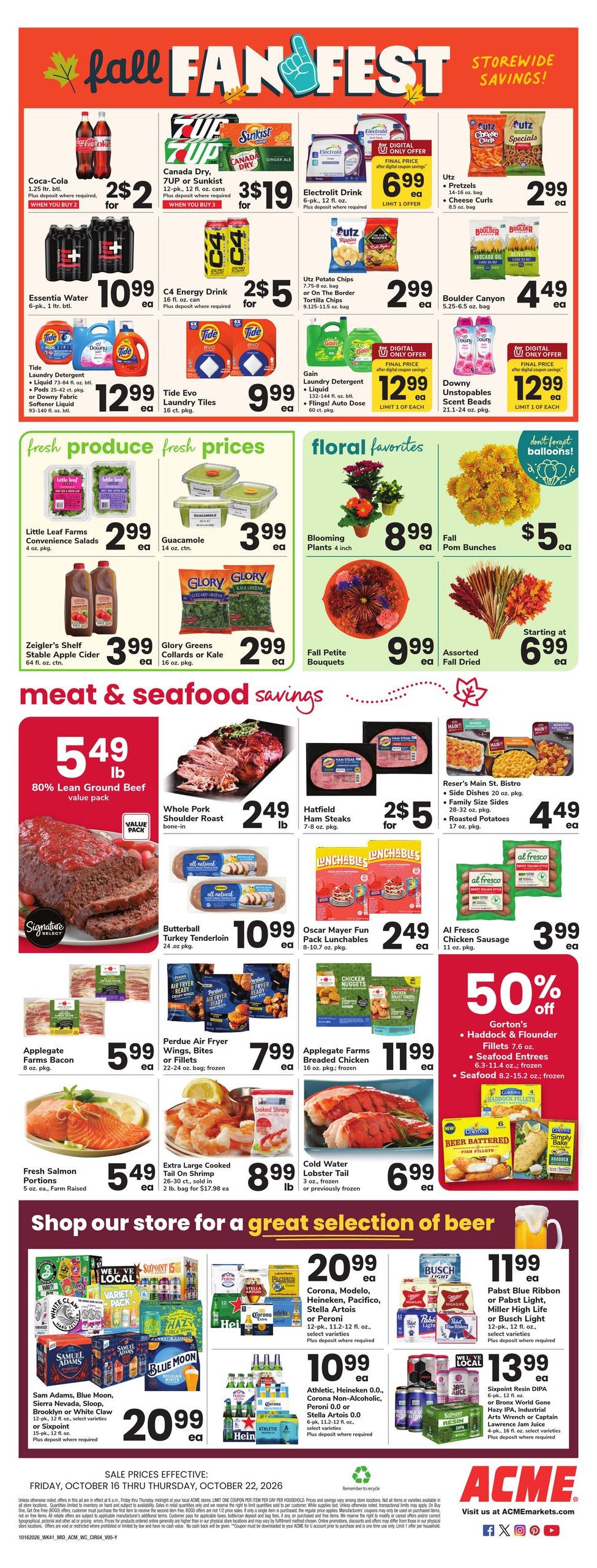 Acme Markets (Millbrook Area, NY) Weekly Ad October 16 - 22, 2026