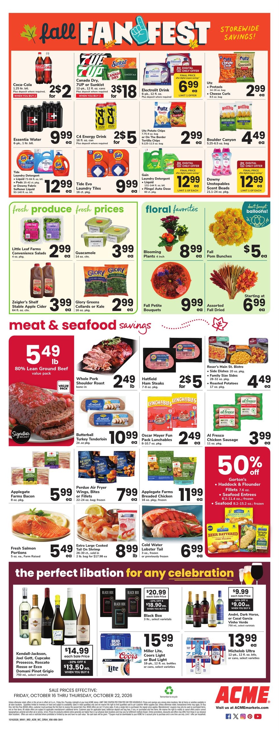 Acme Markets (Salisbury Area, MD) Weekly Ad October 16 - 22, 2026