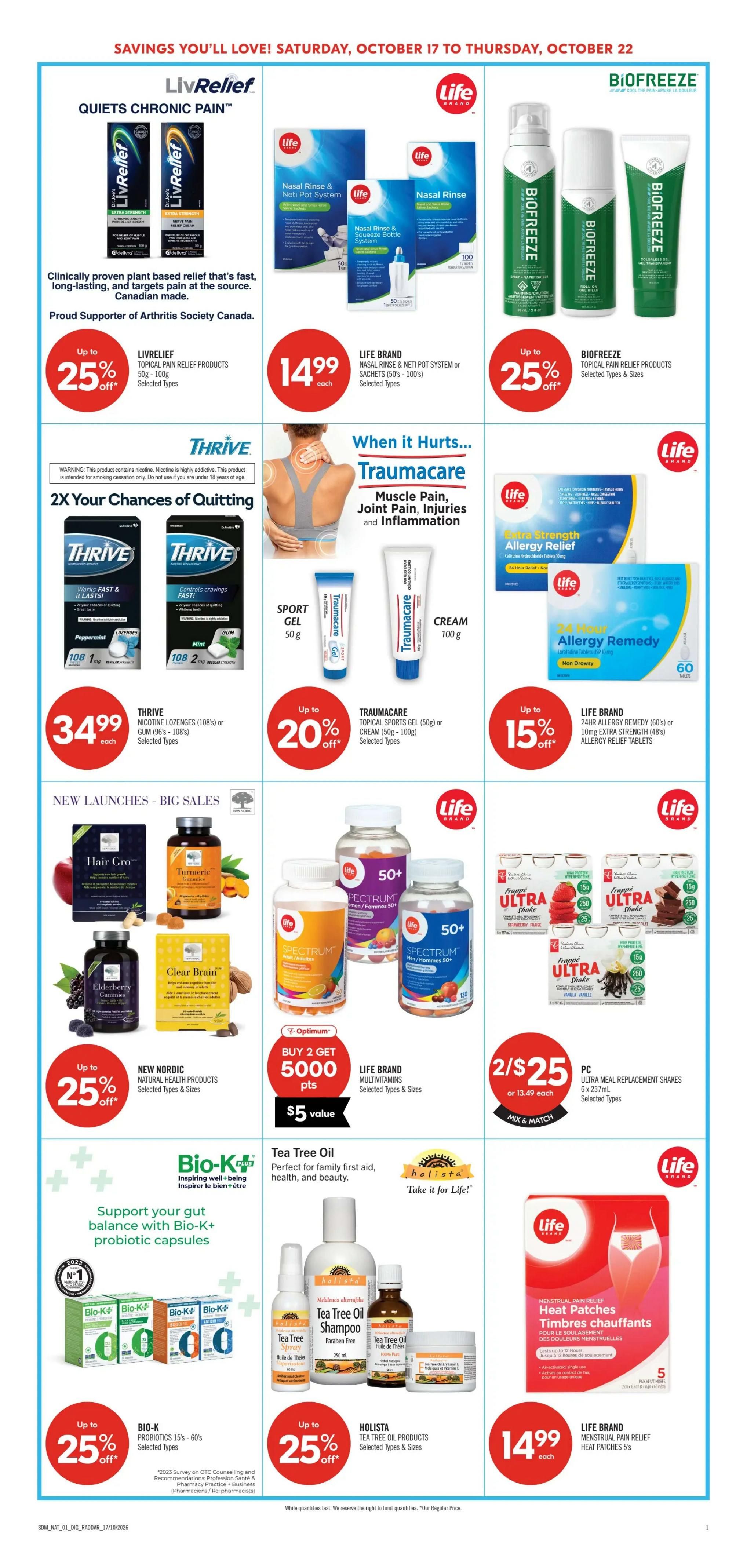 Shoppers Drug Mart (ON) Flyer October 17 to 22
