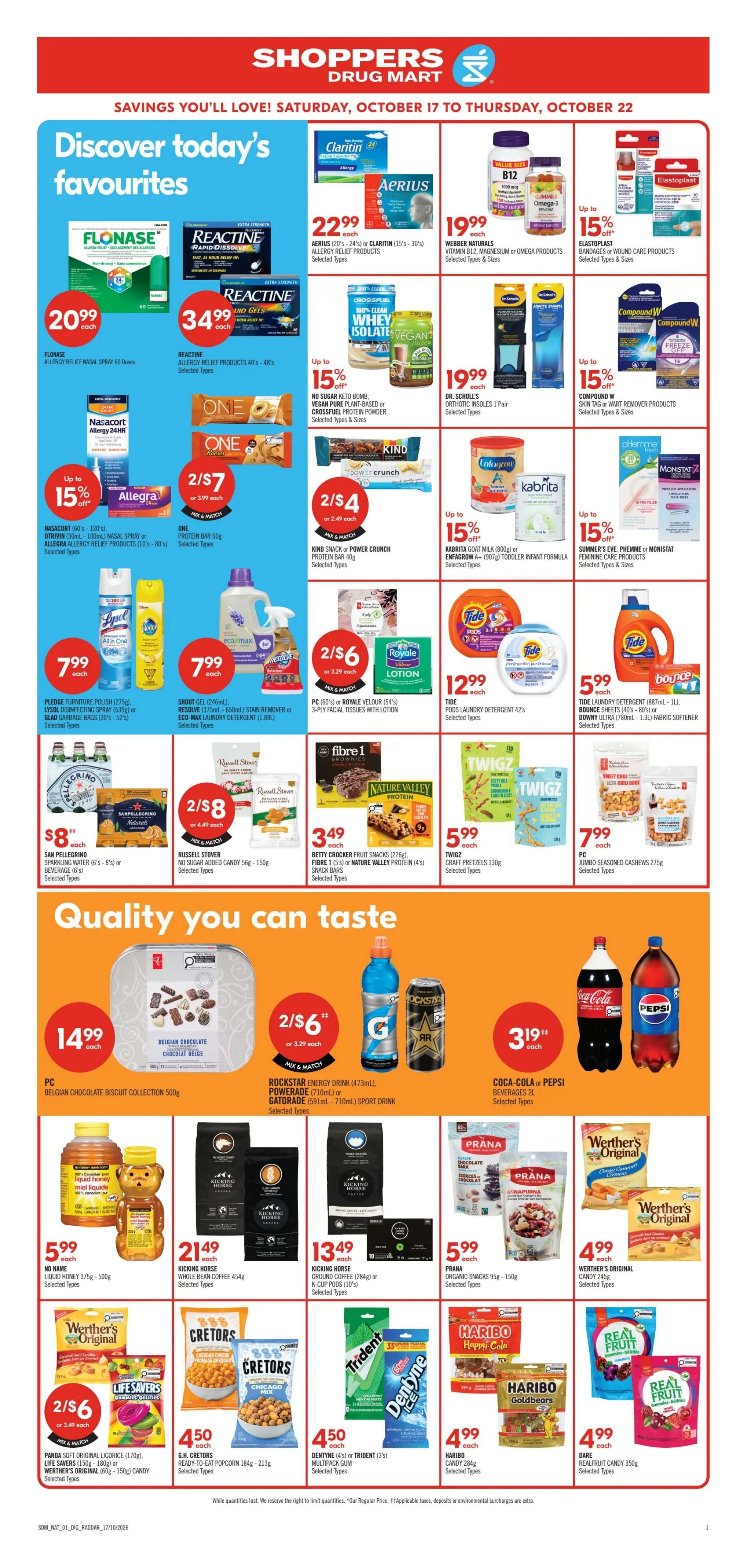 Shoppers Drug Mart (West) Flyer October 17 to 22