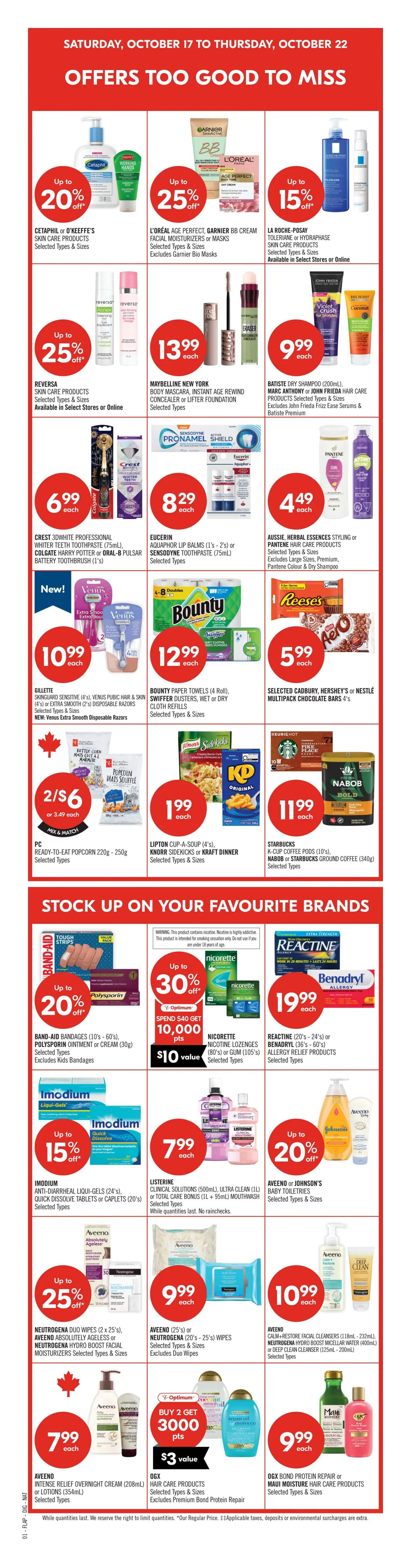 Shoppers Drug Mart (West) Flyer October 17 to 22
