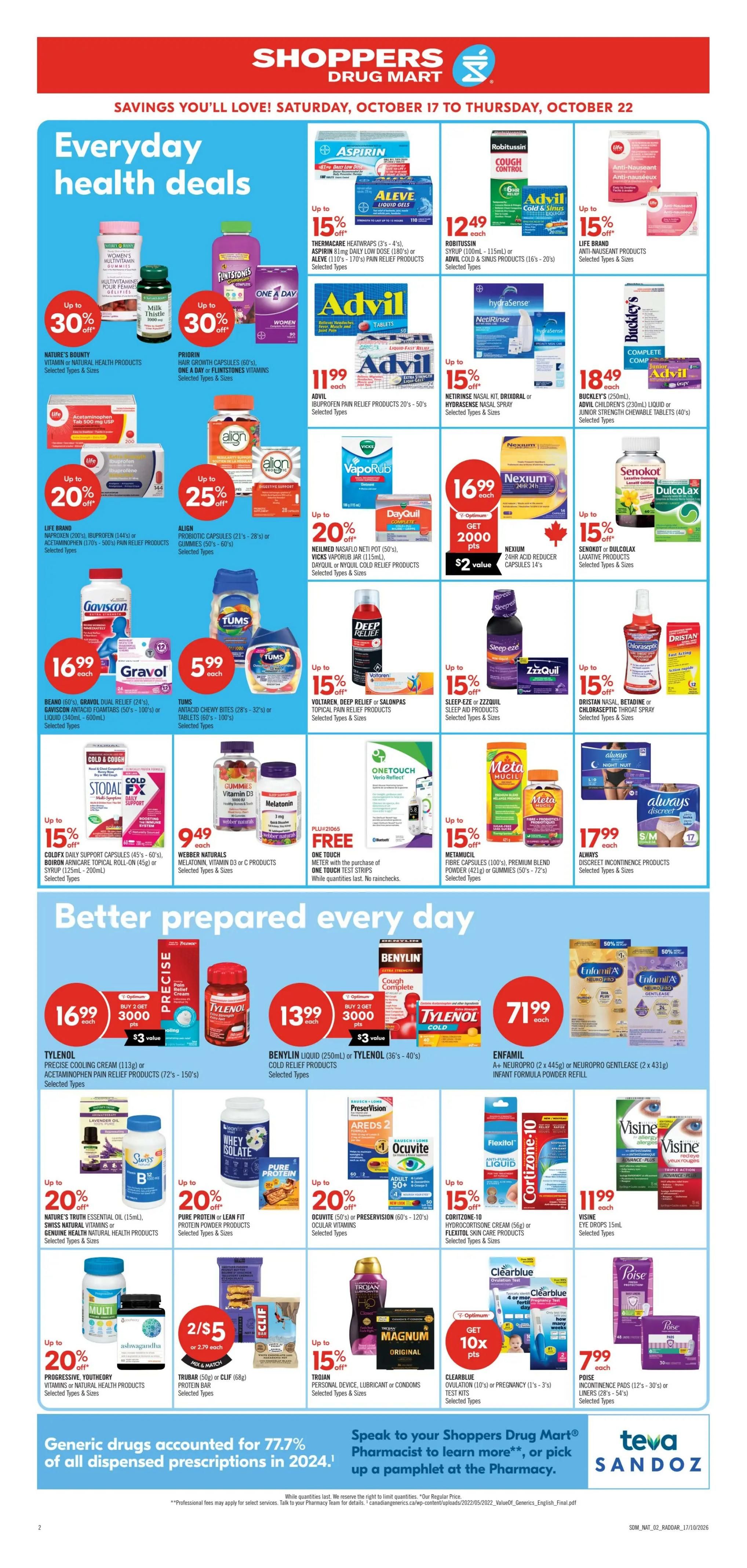 Shoppers Drug Mart (West) Flyer October 17 to 22