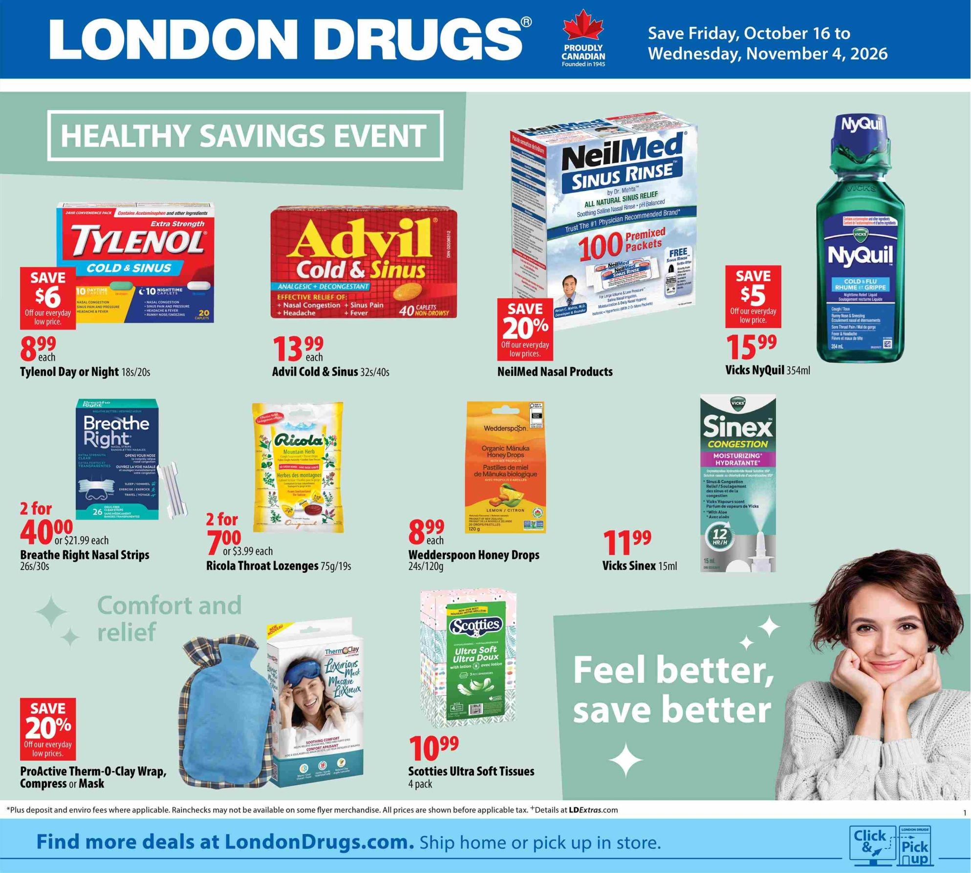 London Drugs Healthy Savings Event Flyer October 16 to November 4