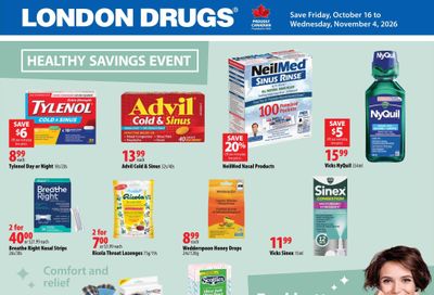 London Drugs Healthy Savings Event Flyer October 16 to November 4