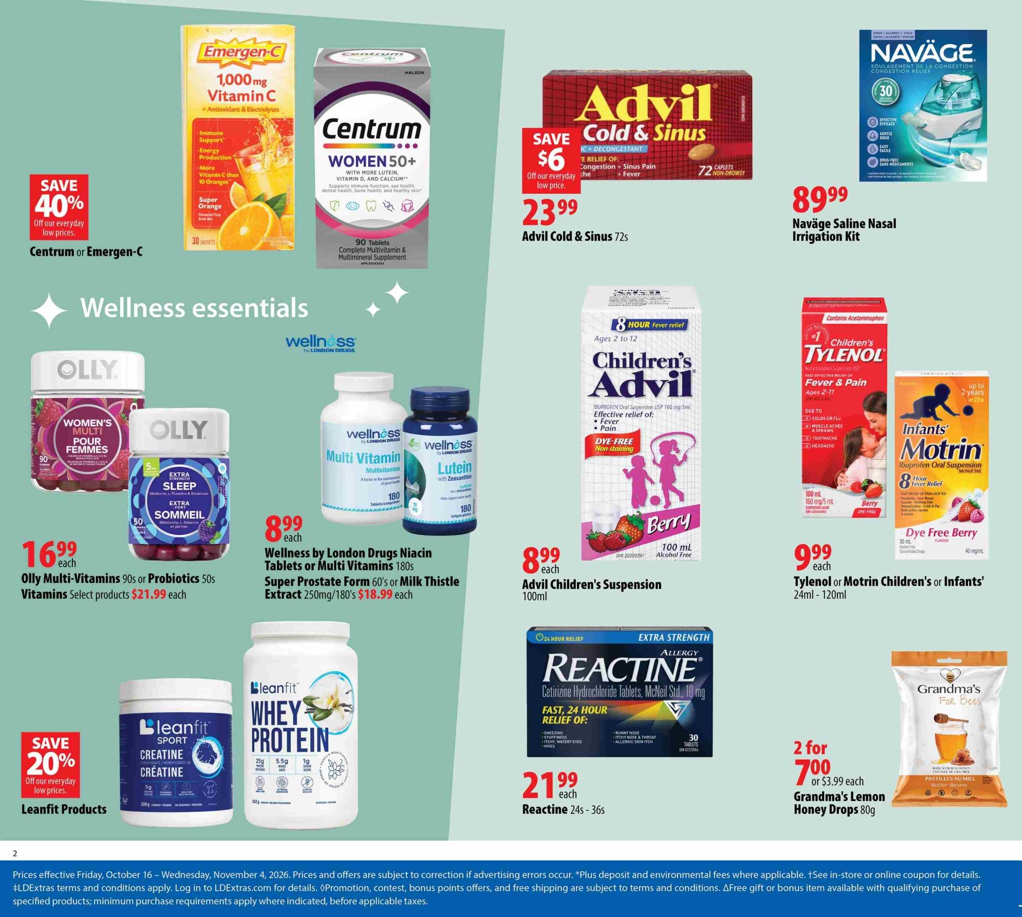 London Drugs Healthy Savings Event Flyer October 16 to November 4