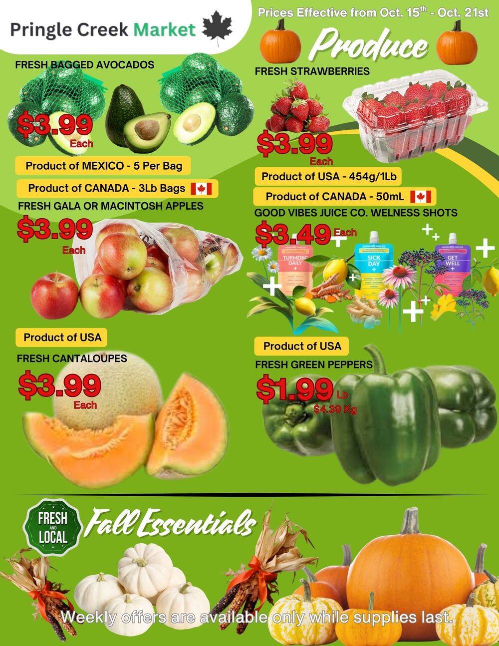 Pringle Creek Market Flyer October 15 to 21