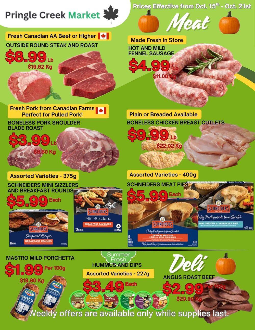 Pringle Creek Market Flyer October 15 to 21