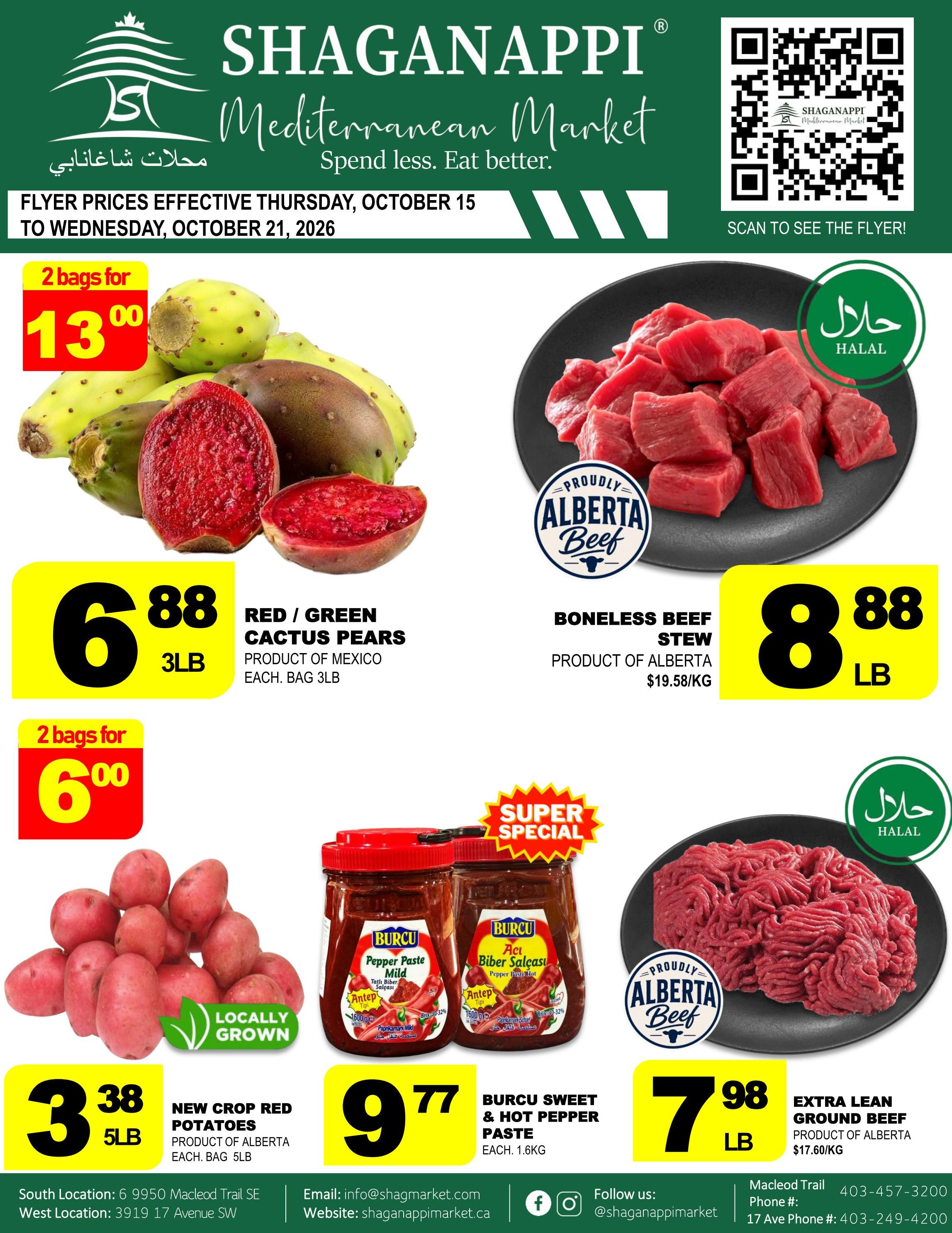Shaganappi Mediterranean Market Flyer October 15 to 21