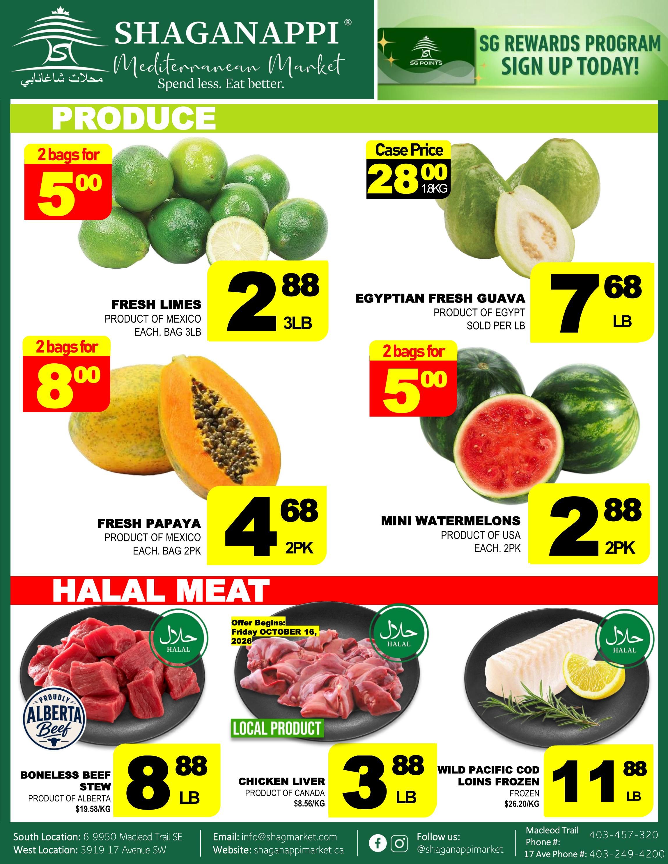 Shaganappi Mediterranean Market Flyer October 15 to 21
