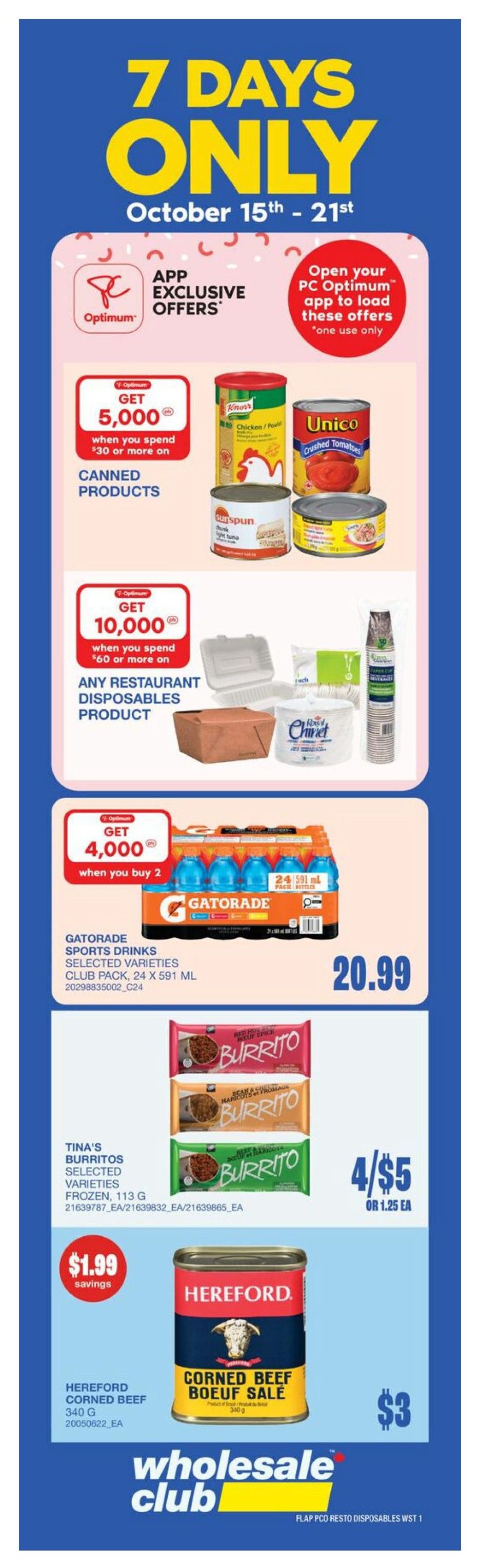 Wholesale Club (West) Flyer October 15 to 21
