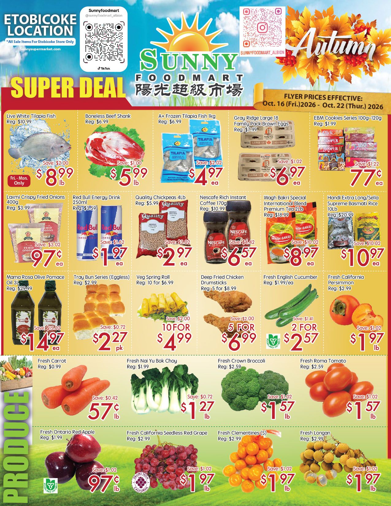 Sunny Foodmart (Etobicoke) Flyer October 16 to 22