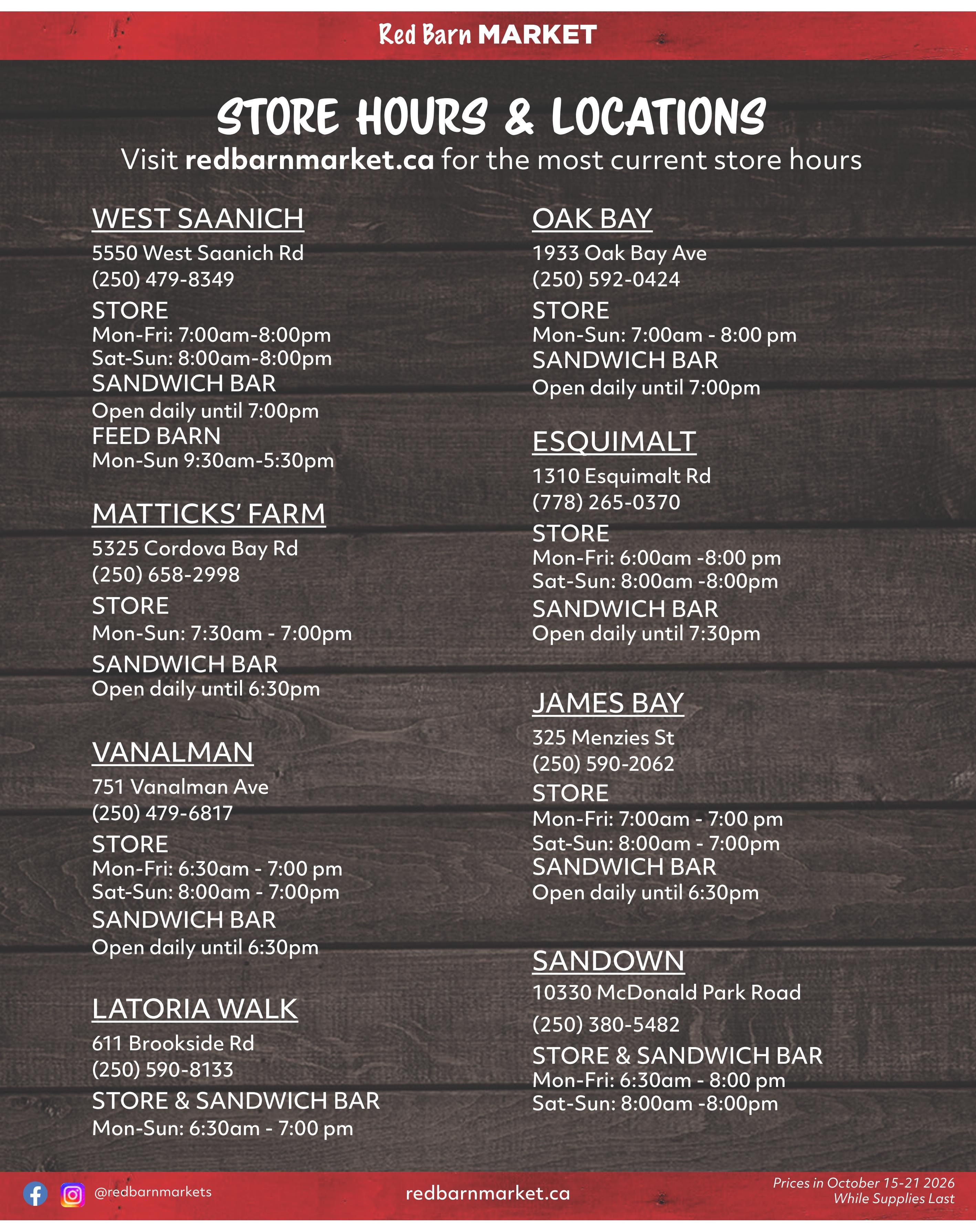 Red Barn Market Flyer October 15 to 21