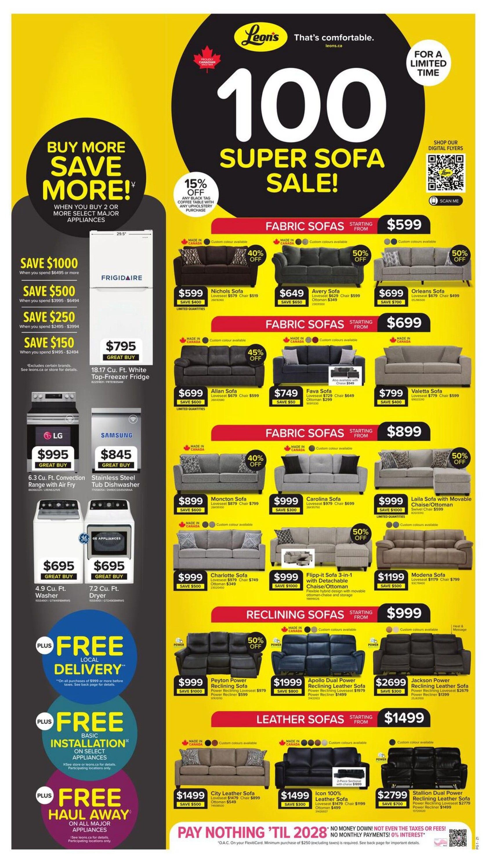 Leon’s Flyer October 15 to November 4