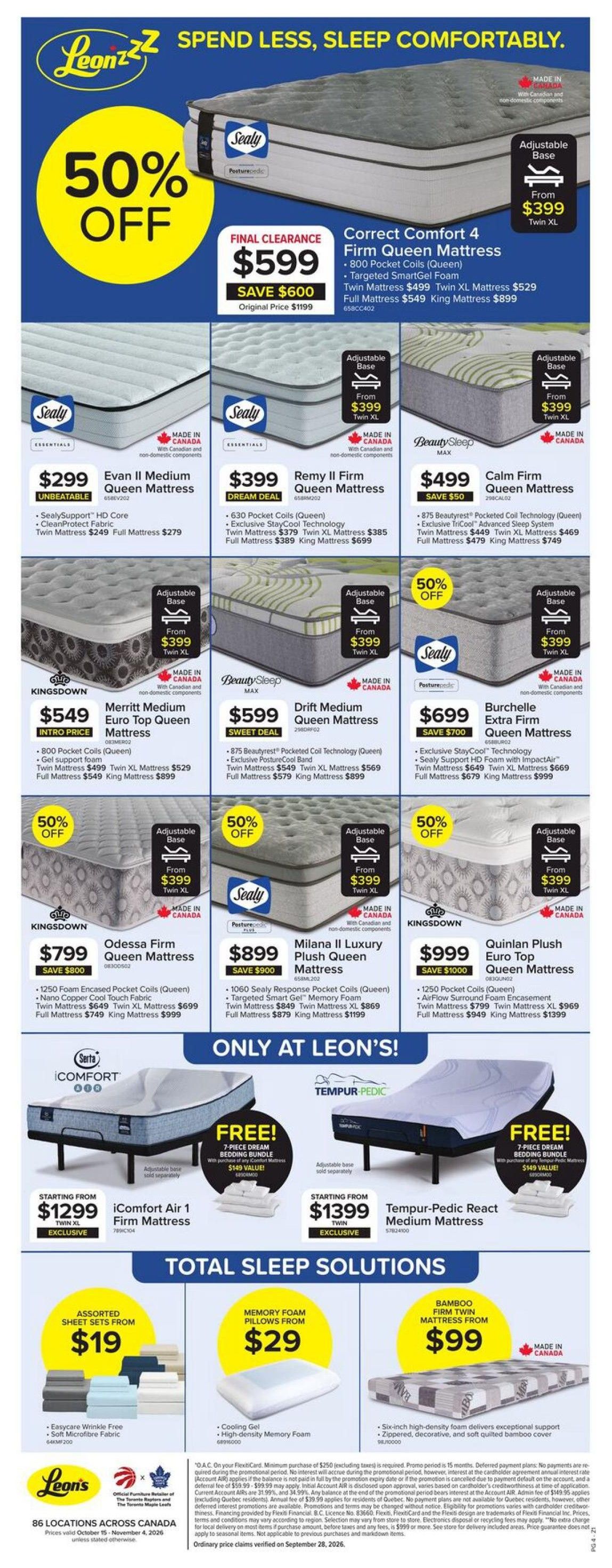Leon’s Flyer October 15 to November 4