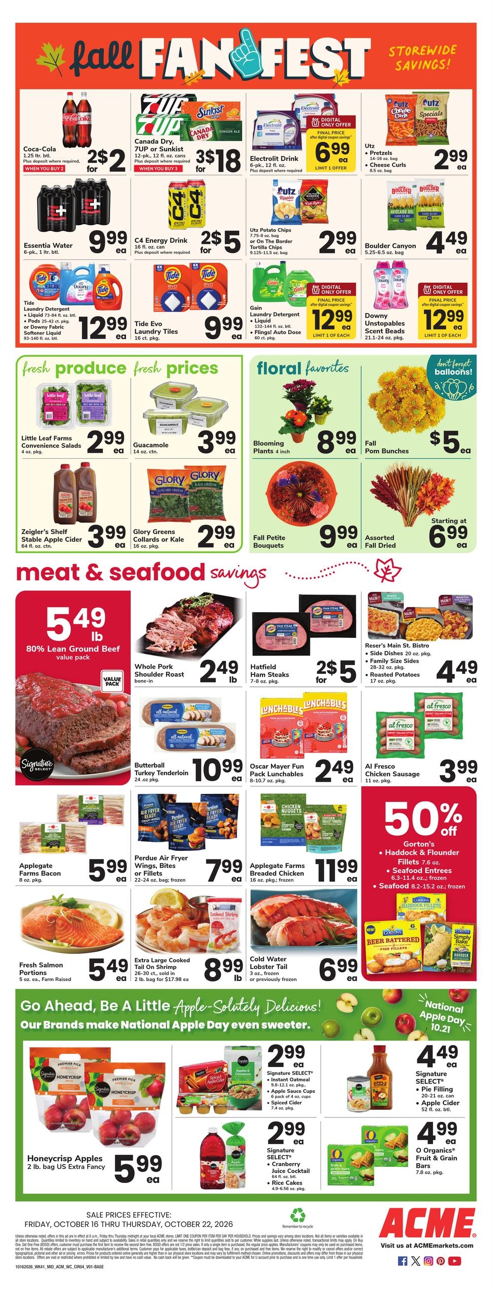 Acme Markets (Toms River Area, NJ) Weekly Ad October 16 - 22, 2026