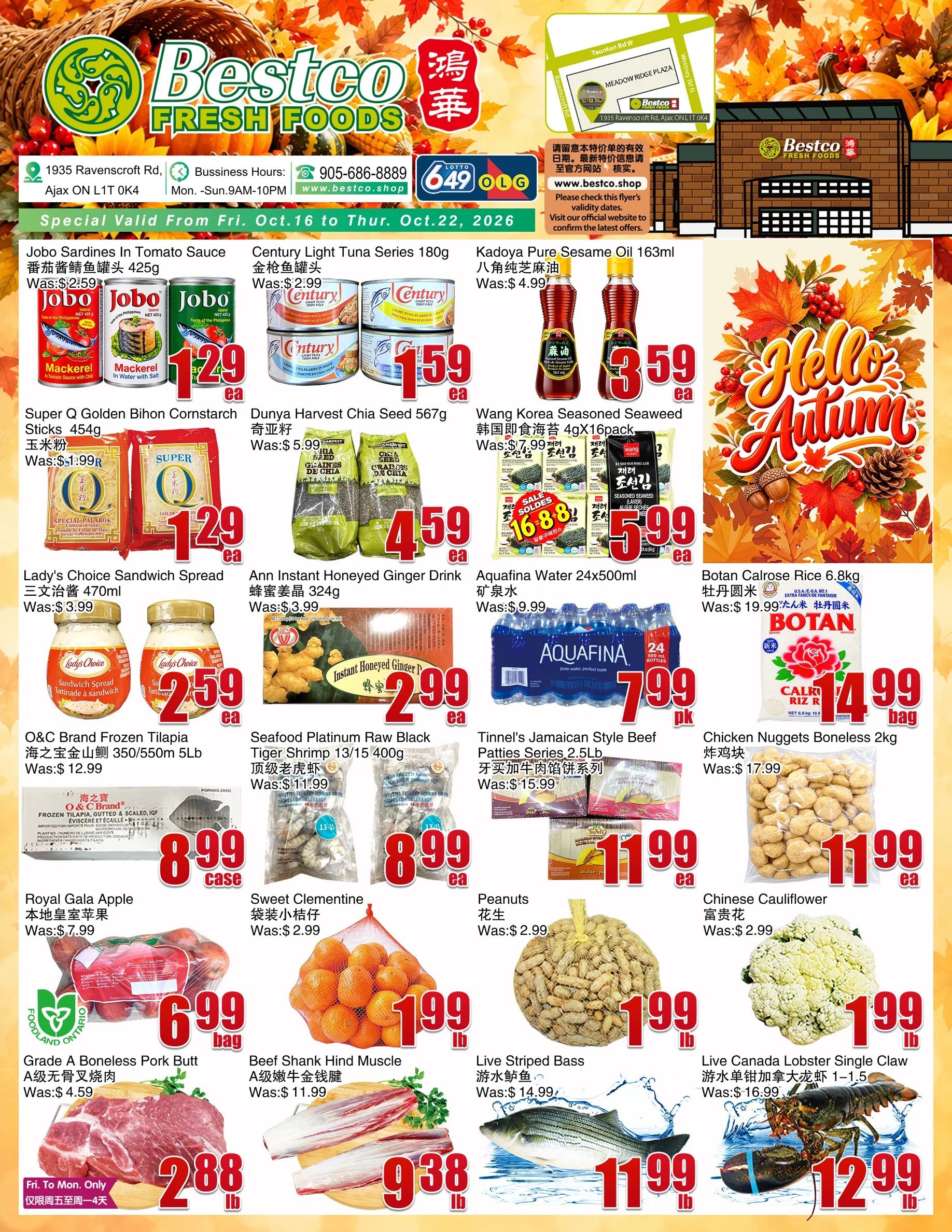 BestCo Food Mart (Ajax) Flyer October 16 to 22