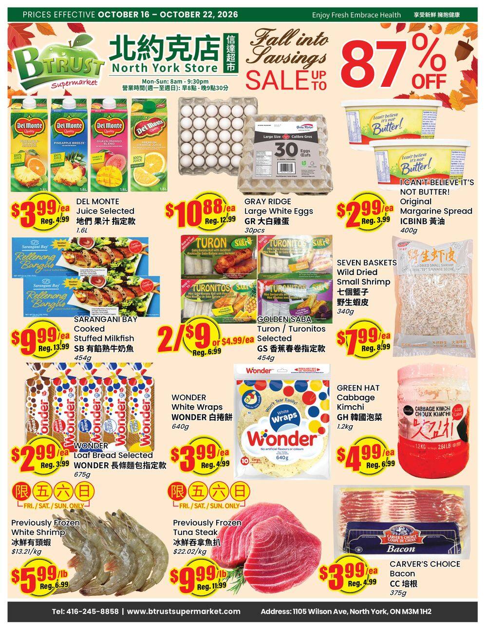 Btrust Supermarket (North York) Flyer October 16 to 22