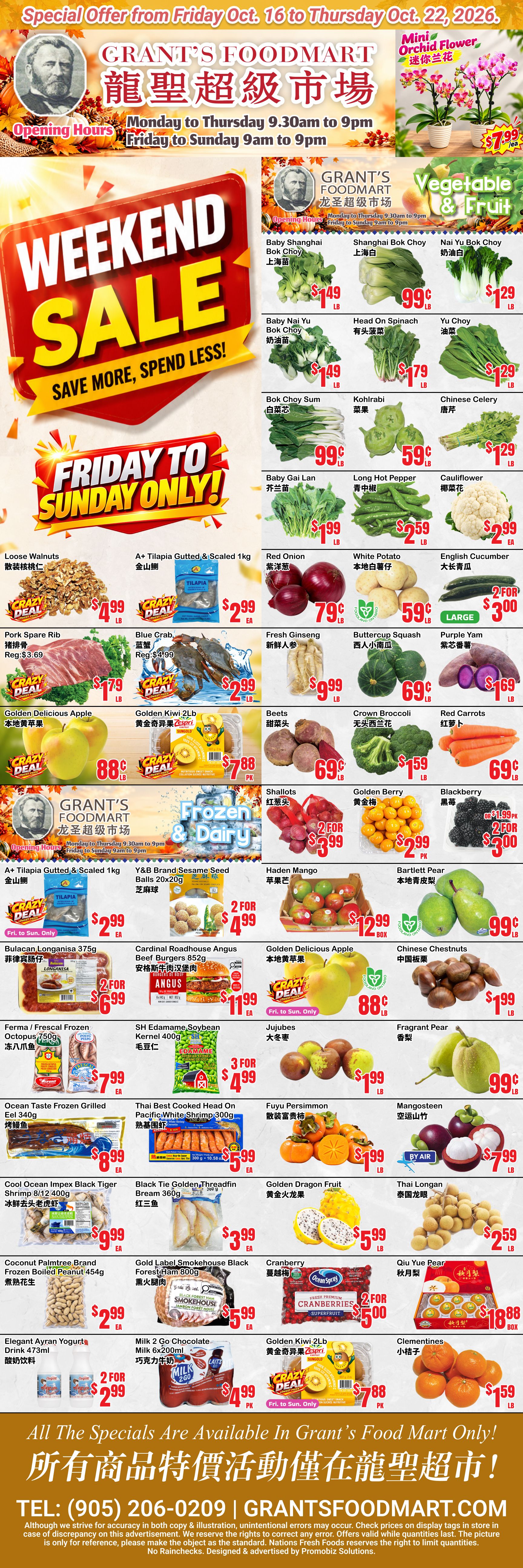 Grant's Food Mart Flyer October 16 to 22