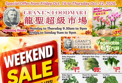 Grant's Food Mart Flyer October 16 to 22