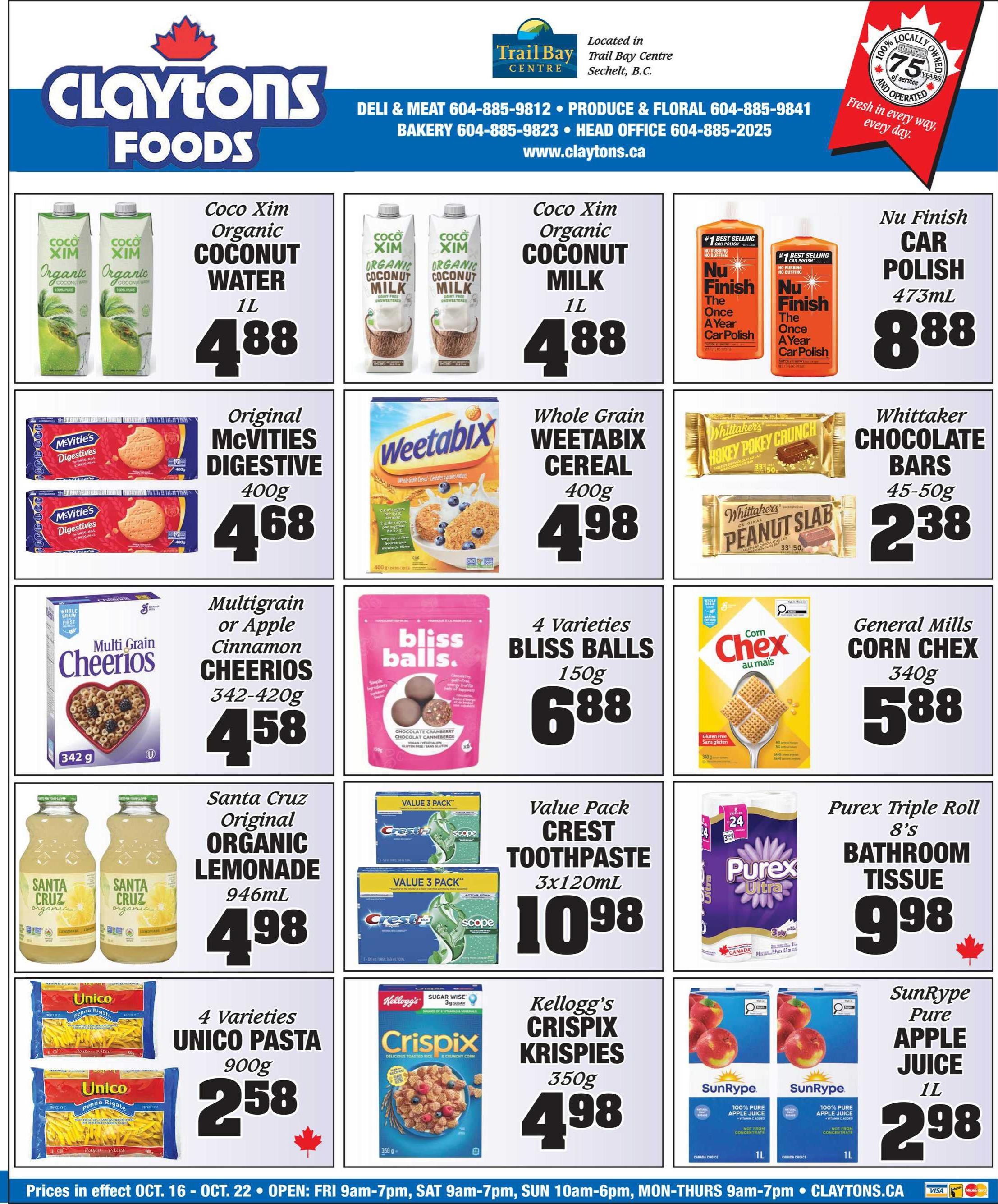 Claytons Heritage Market Flyer October 16 to 22