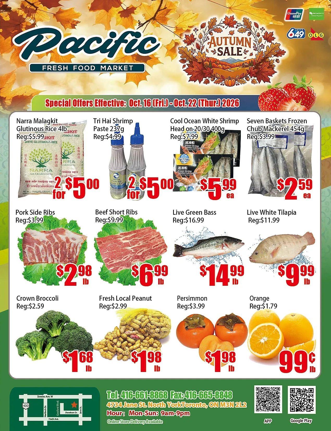 Pacific Fresh Food Market (North York) Flyer October 16 to 22