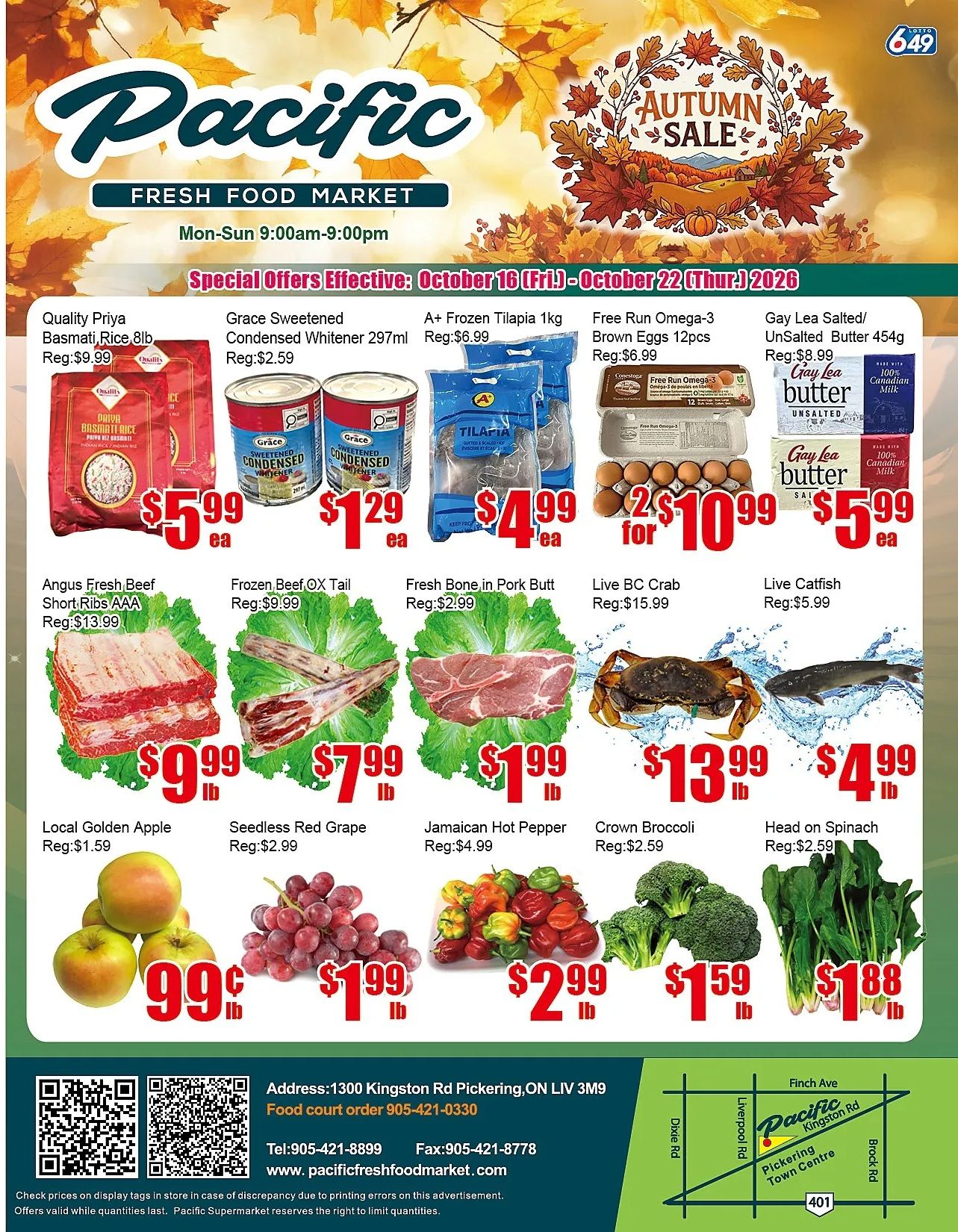 Pacific Fresh Food Market (Pickering) Flyer October 16 to 22