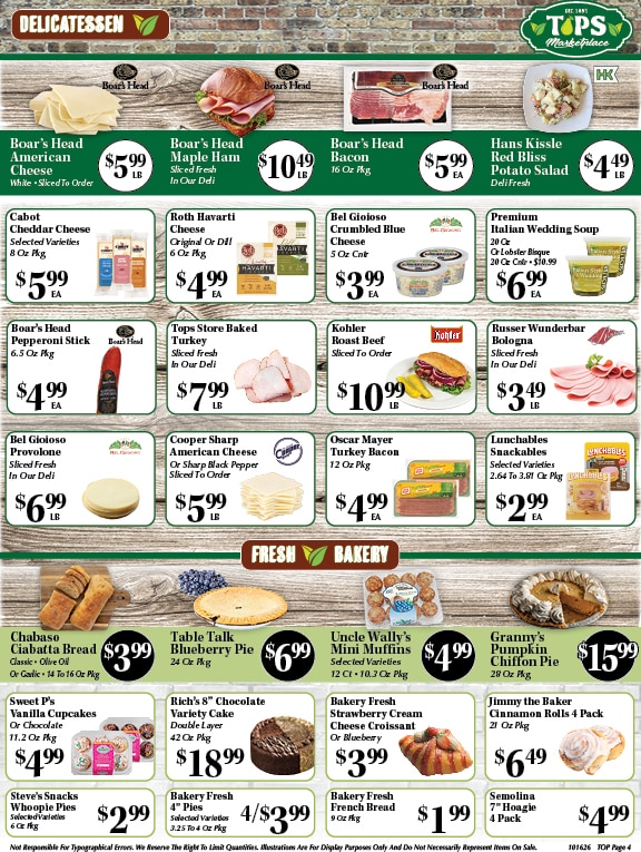 Tops Marketplace Weekly Ad October 16 - 22, 2026