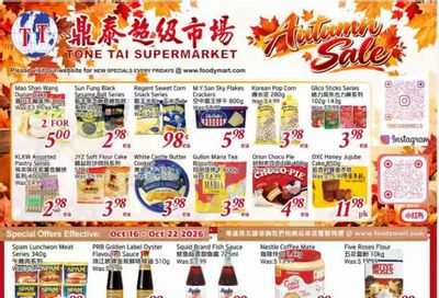 Tone Tai Supermarket Flyer October 16 to 22