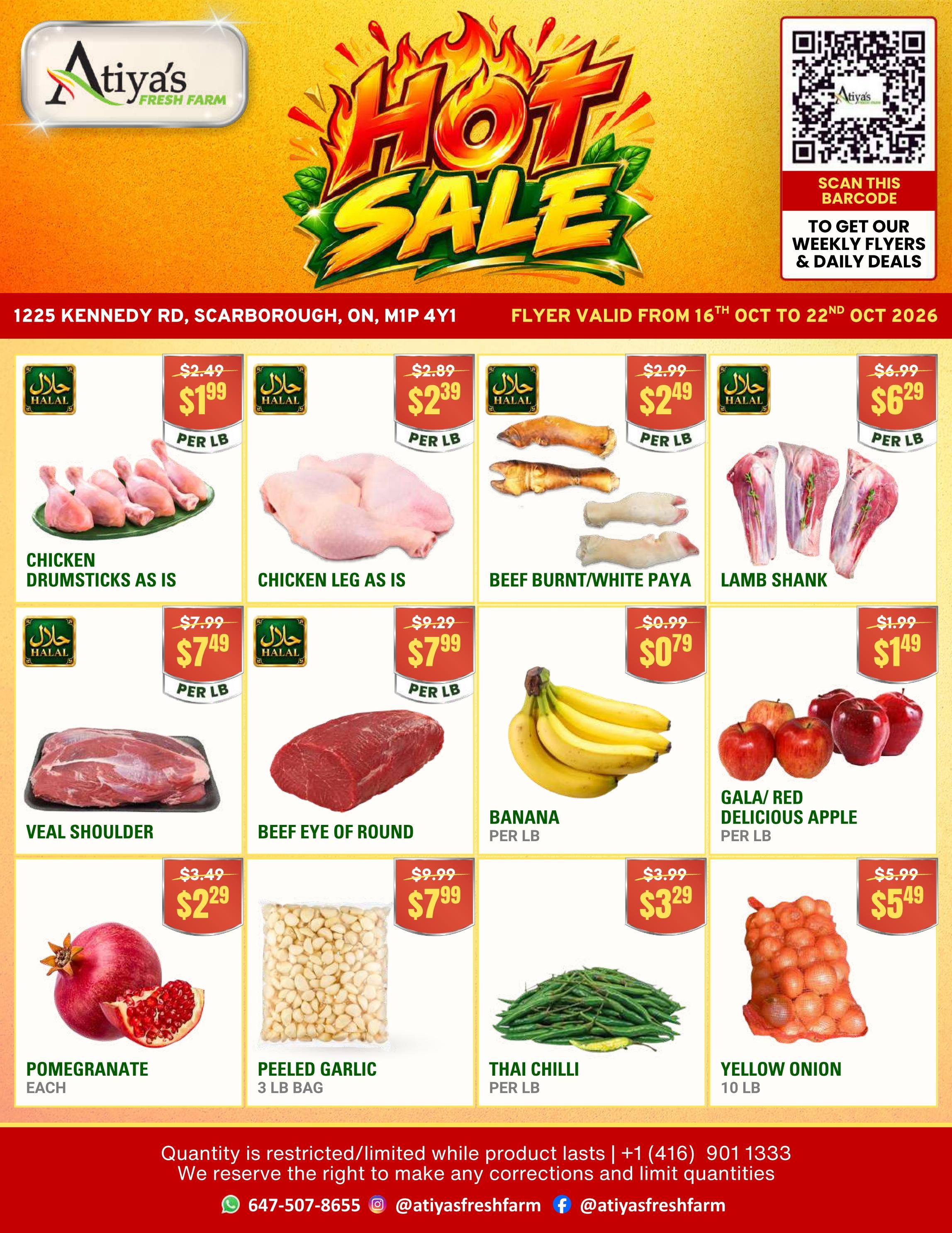 Atiya's Fresh Farm Flyer October 16 to 22