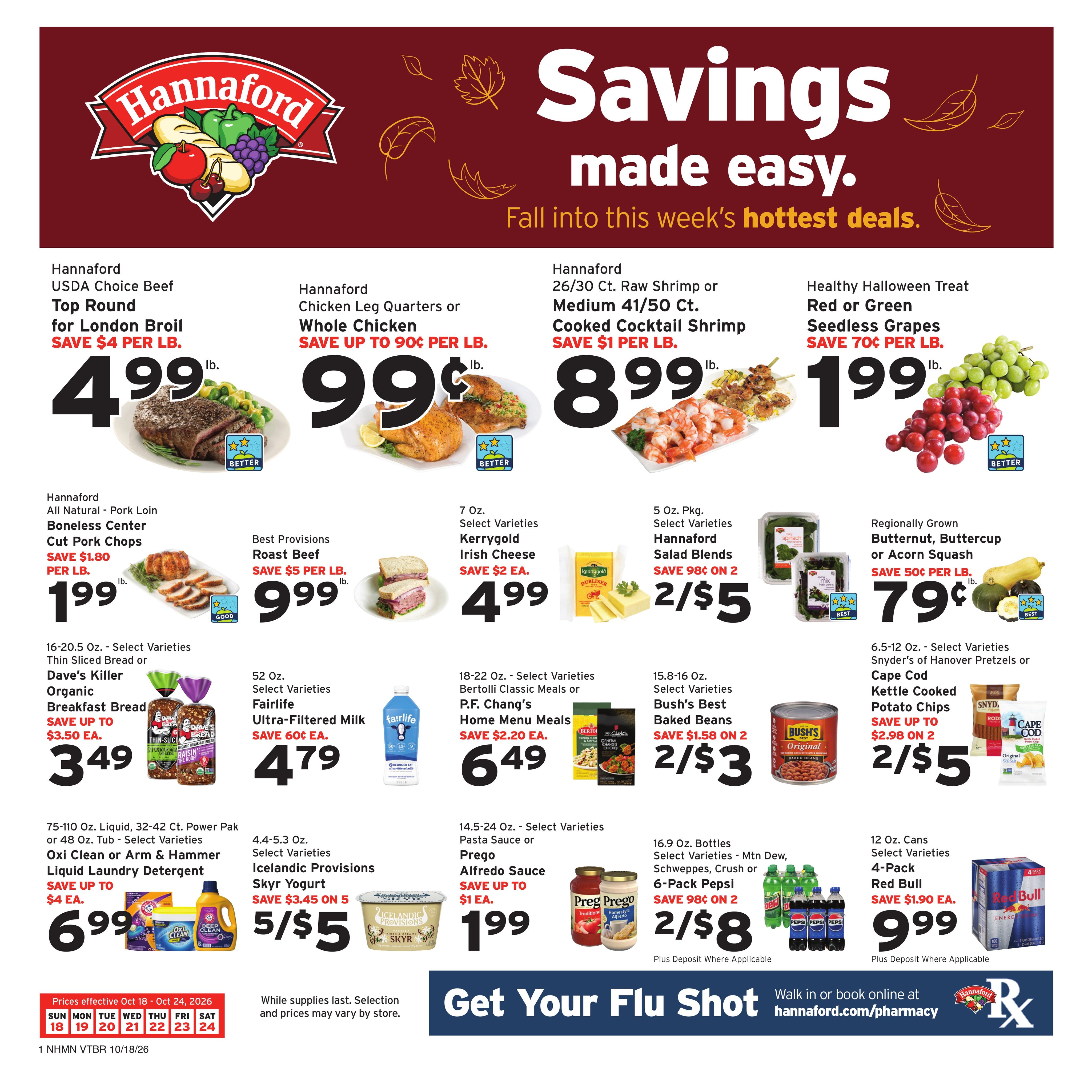 Hannaford (Concord Area, NH) Week 43 Flyer for Flipp Weekly Ad October 18 - 24, 2026