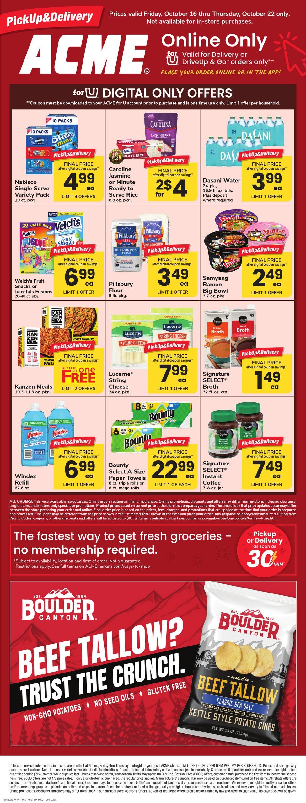 Acme Markets (Beverly Area, NJ) Bonus Online Savings Weekly Ad October 16 - 22, 2026