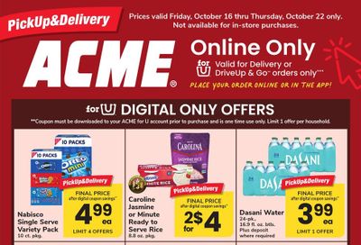 Acme Markets (Pawling-Yonkers Area, NY) Bonus Online Savings Weekly Ad October 16 - 22, 2026