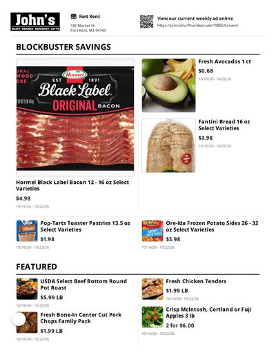 John's Shurfine Weekly Ad October 16 - 22, 2026