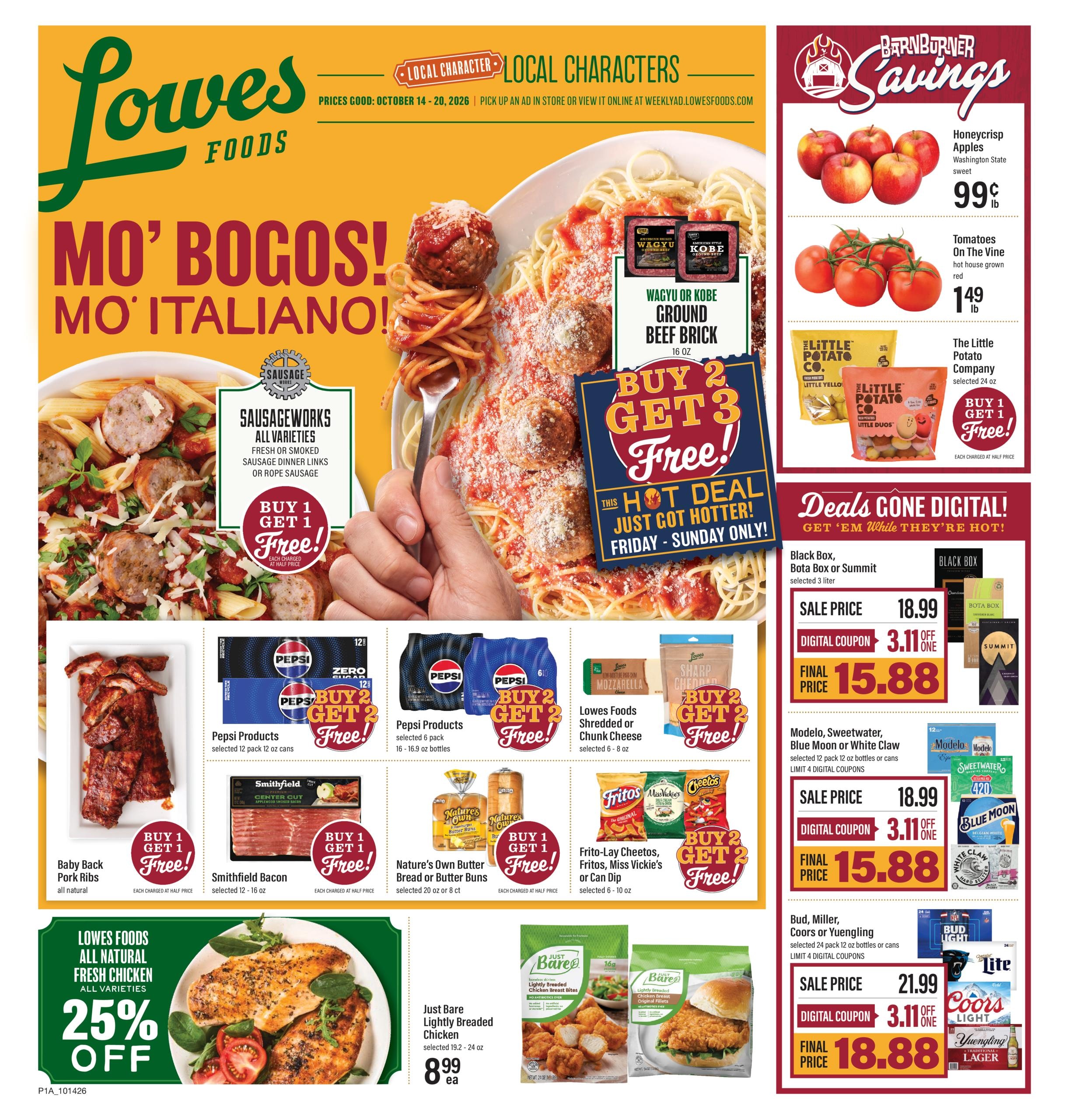 Lowes Foods (Moncure-Pittsboro Area, NC) Weekly Ad October 14 - 20, 2026