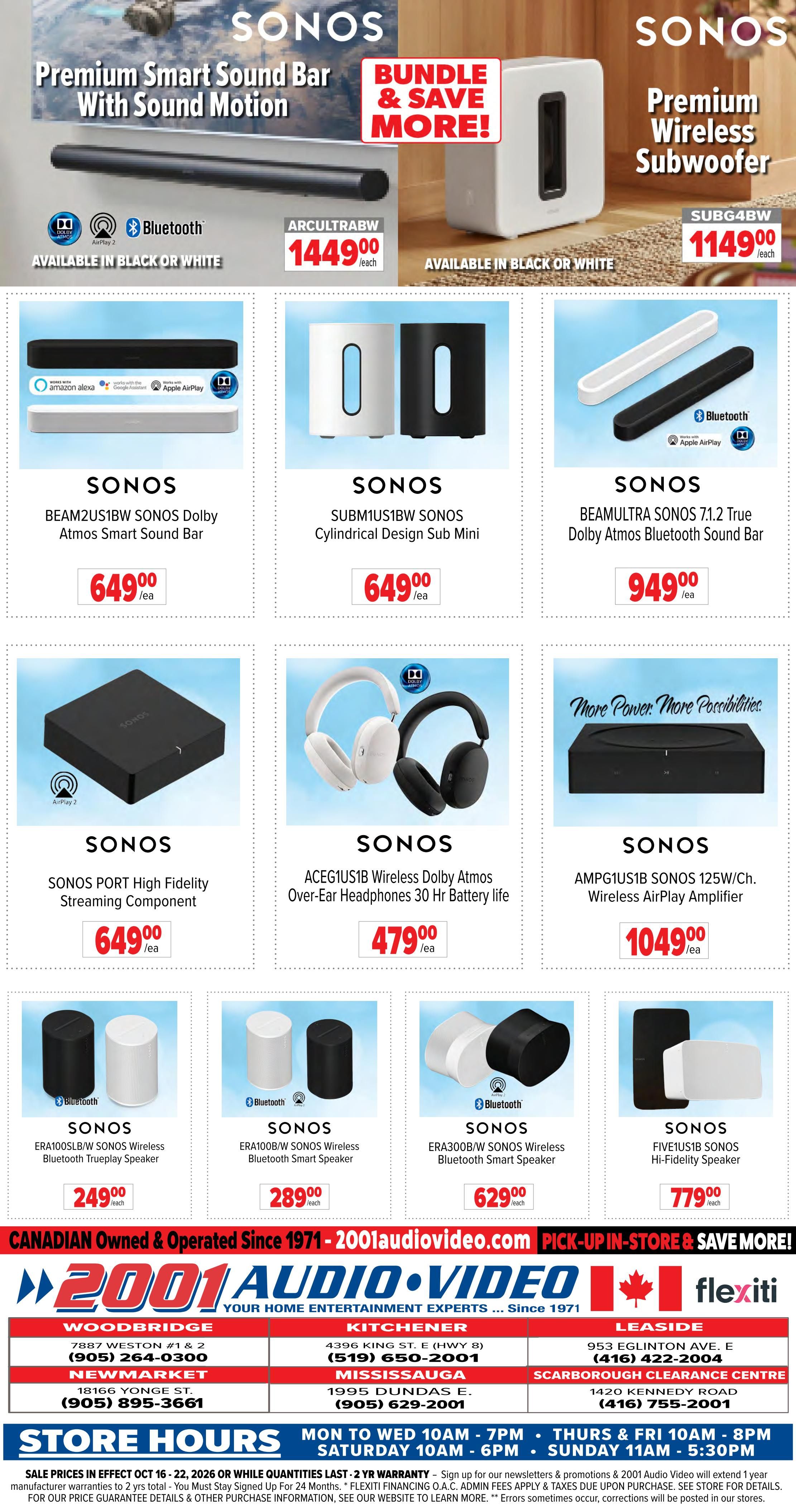 2001 Audio Video Flyer October 16 to 22