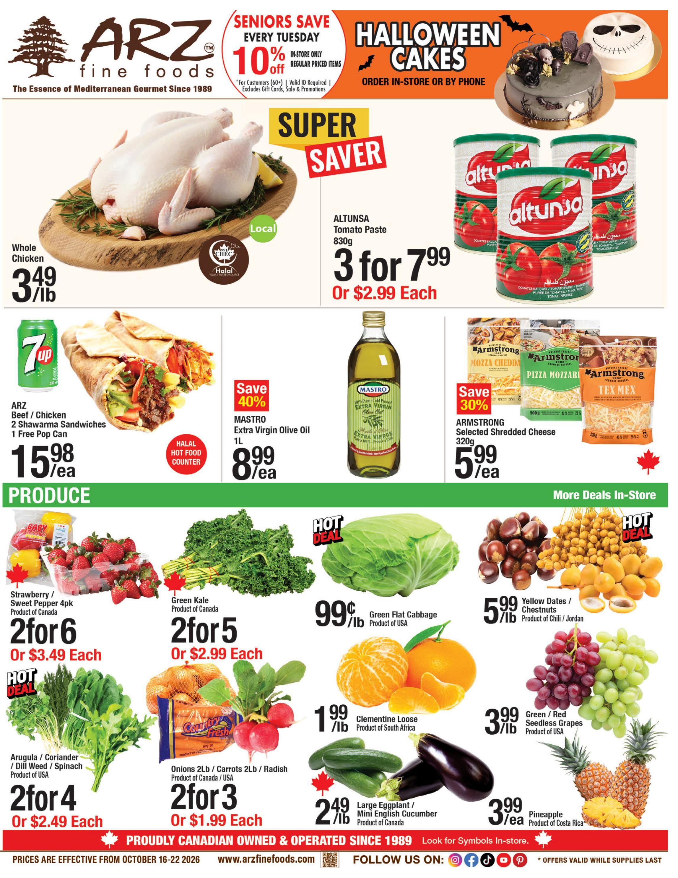 Arz Fine Foods Flyer October 16 to 22