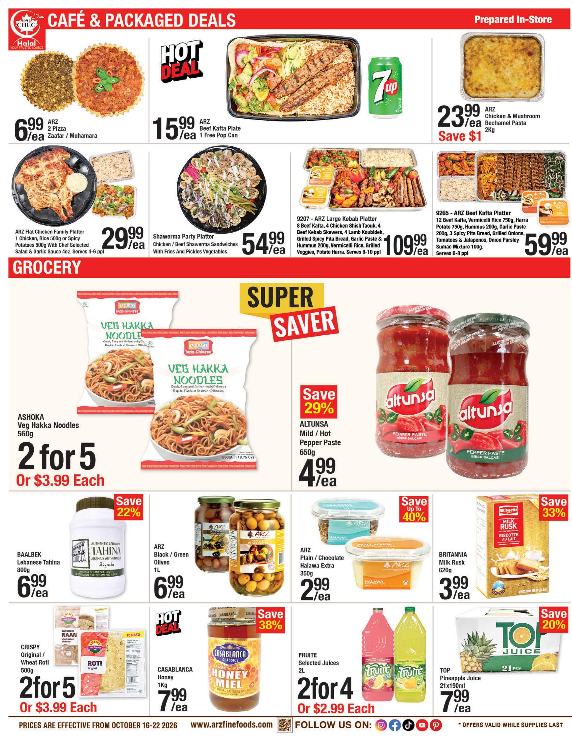 Arz Fine Foods Flyer October 16 to 22