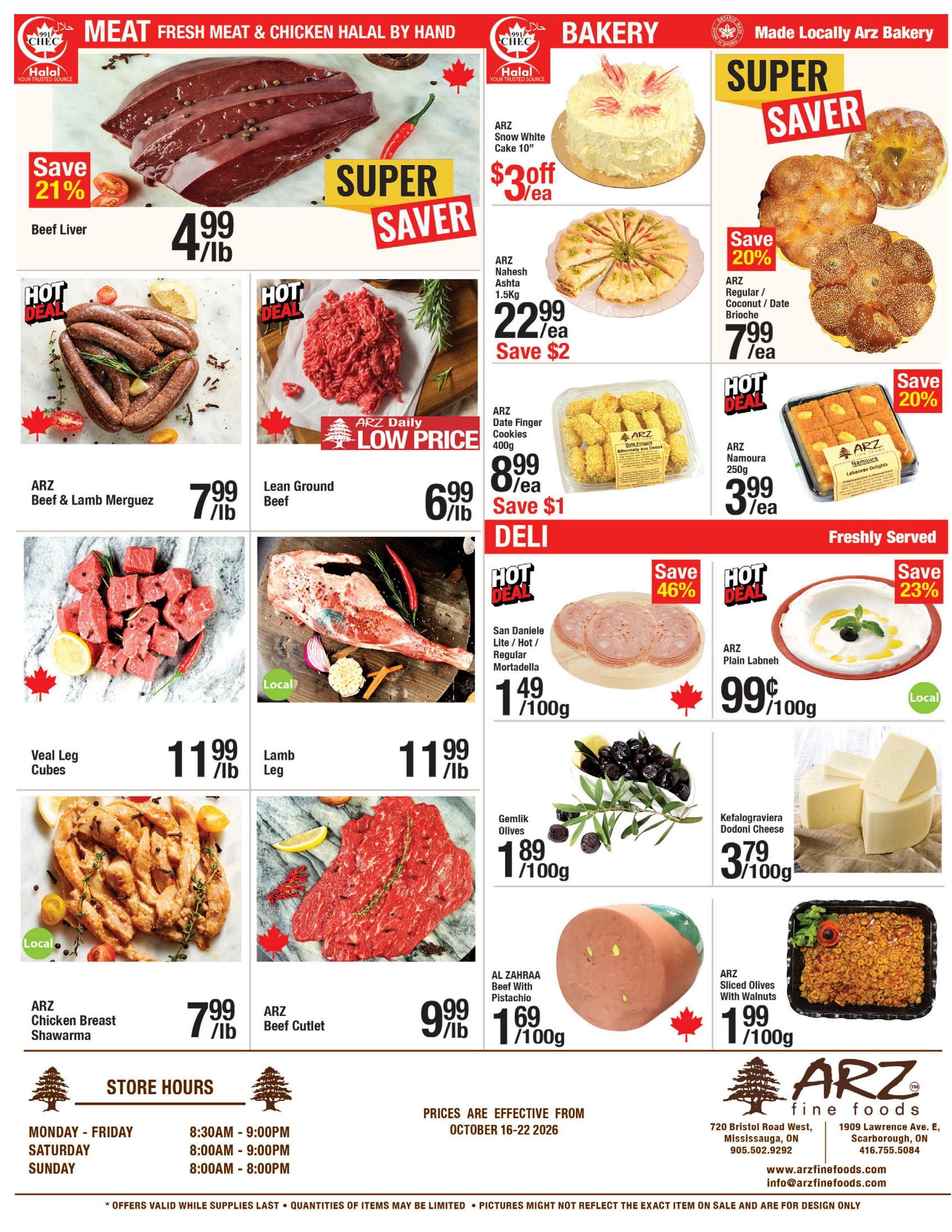 Arz Fine Foods Flyer October 16 to 22