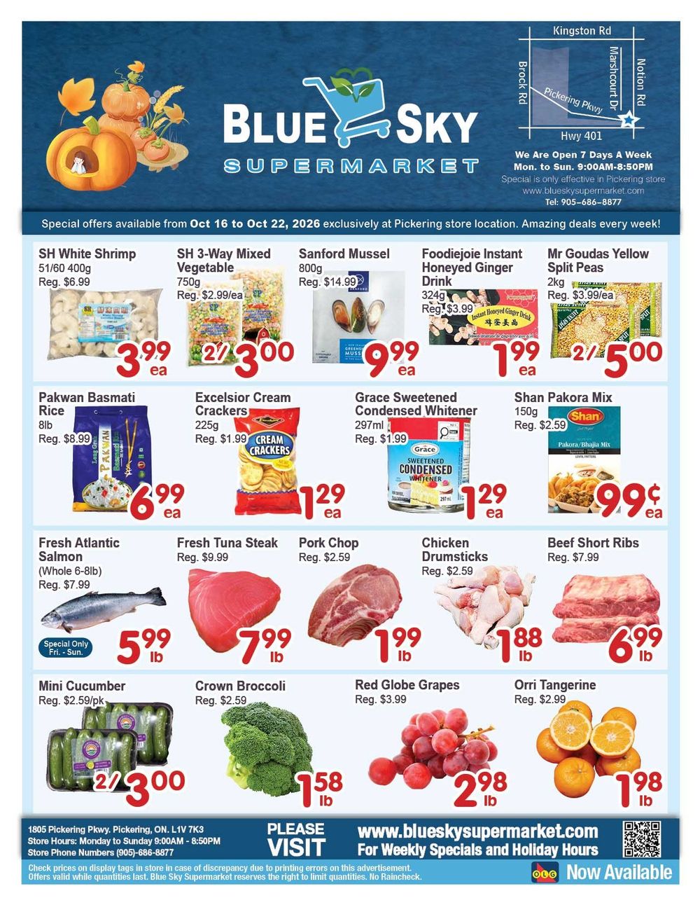 Blue Sky Supermarket (Pickering) Flyer October 16 to 22