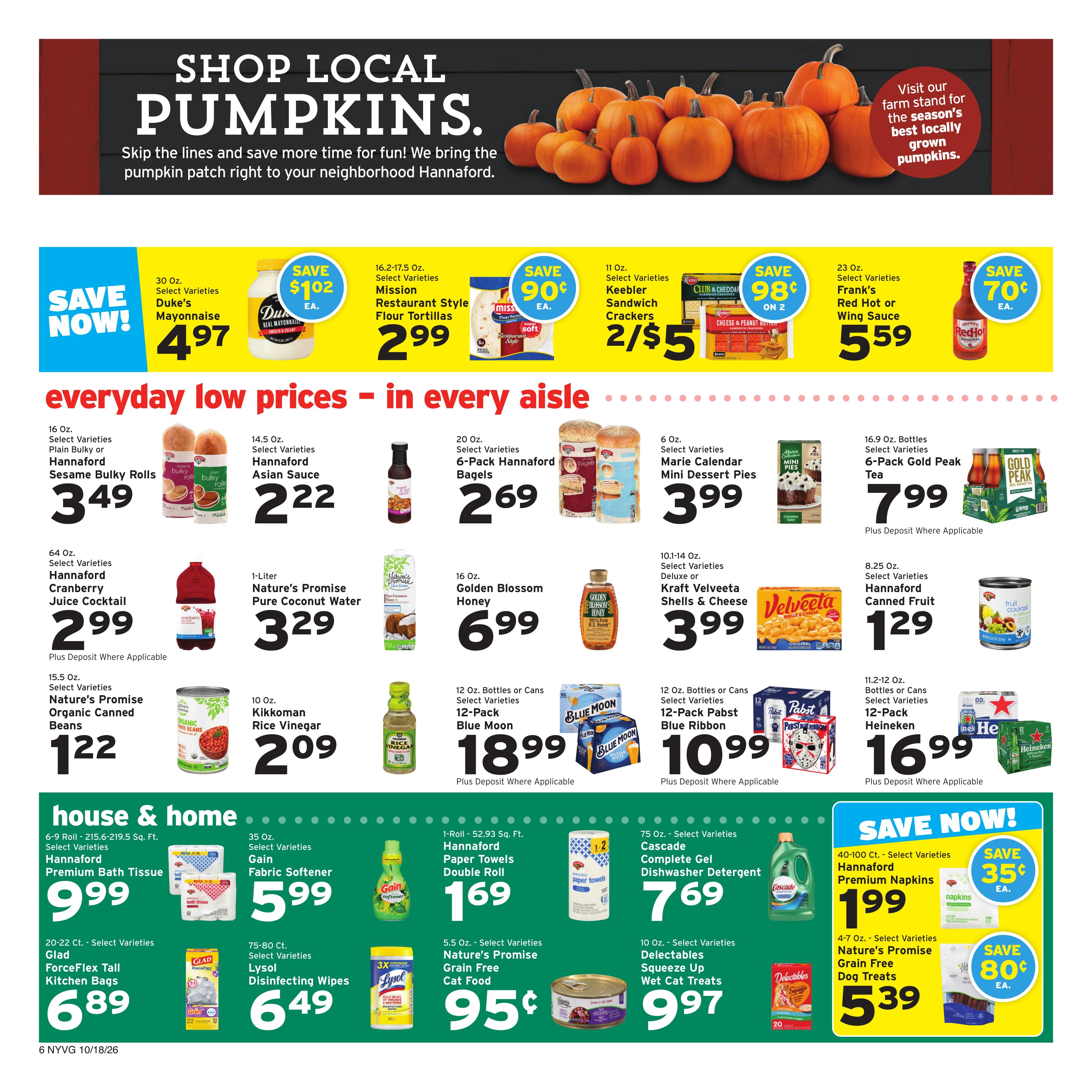 Hannaford (Pawling Area, NY) Week 43 Flyer for Flipp Weekly Ad October 18 - 24, 2026
