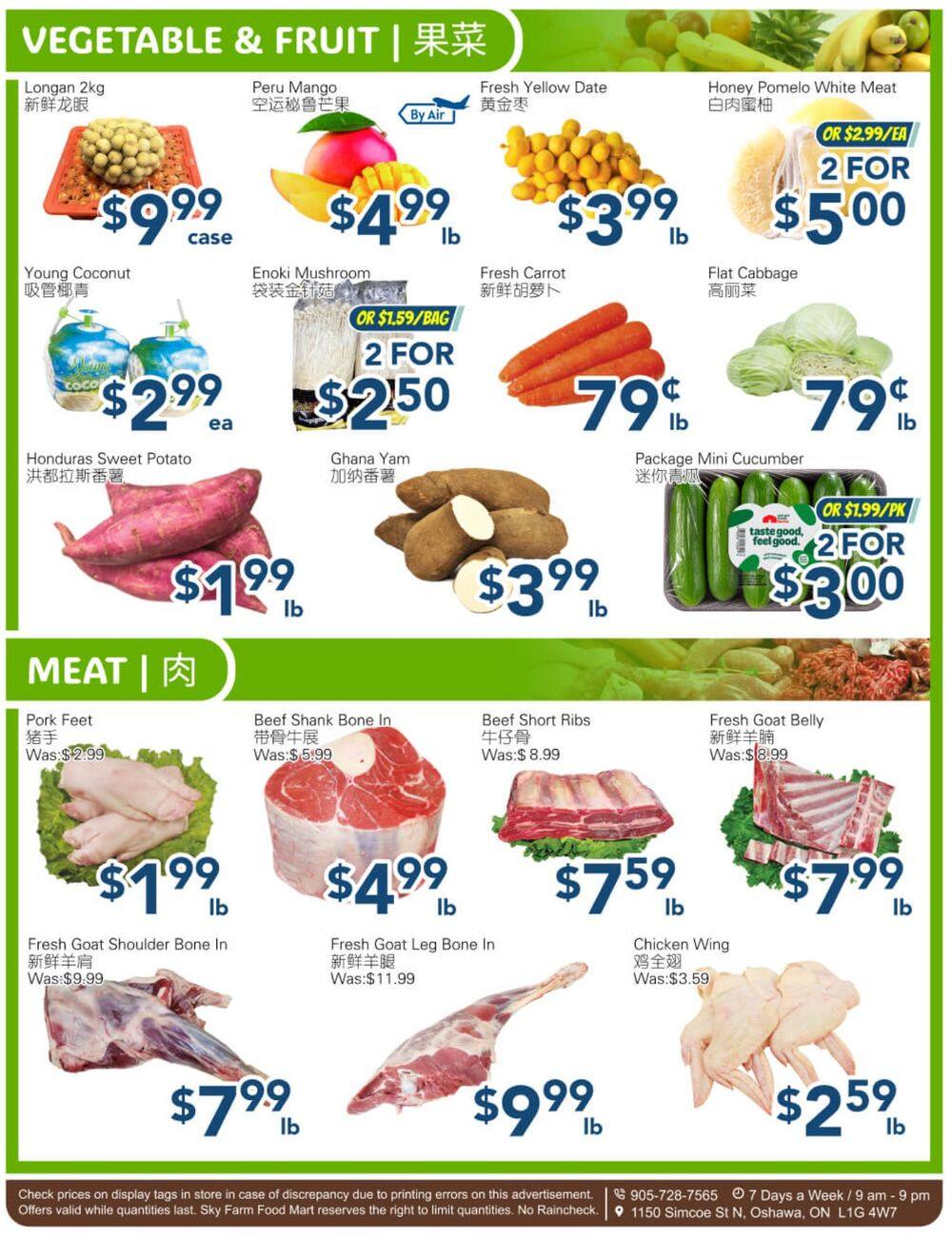 SkyFarm Food Mart Flyer October 16 to 22