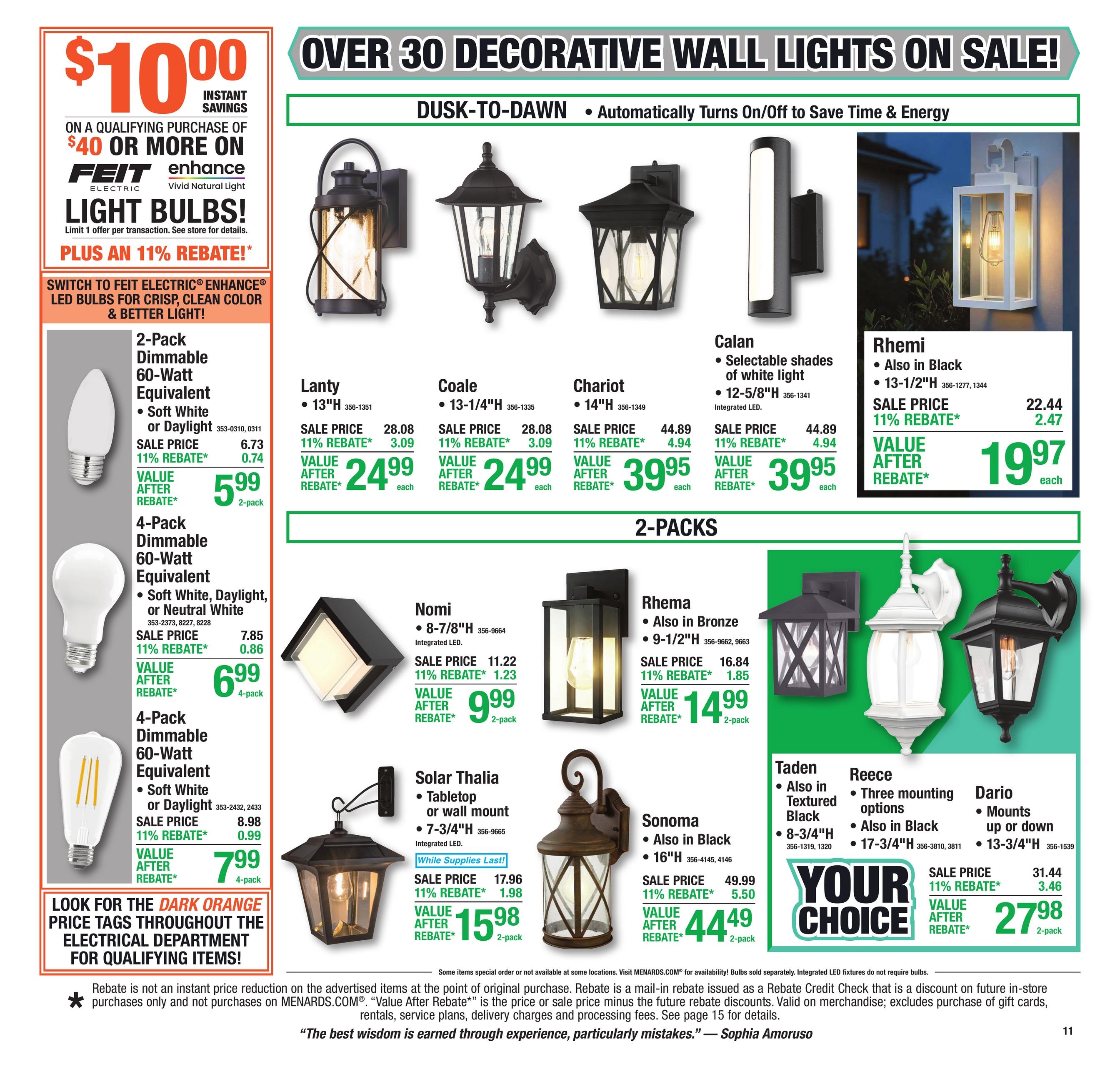 Menards (Goshen Area, IN) 11% Rebate Sale Weekly Ad October 14 - 25, 2026