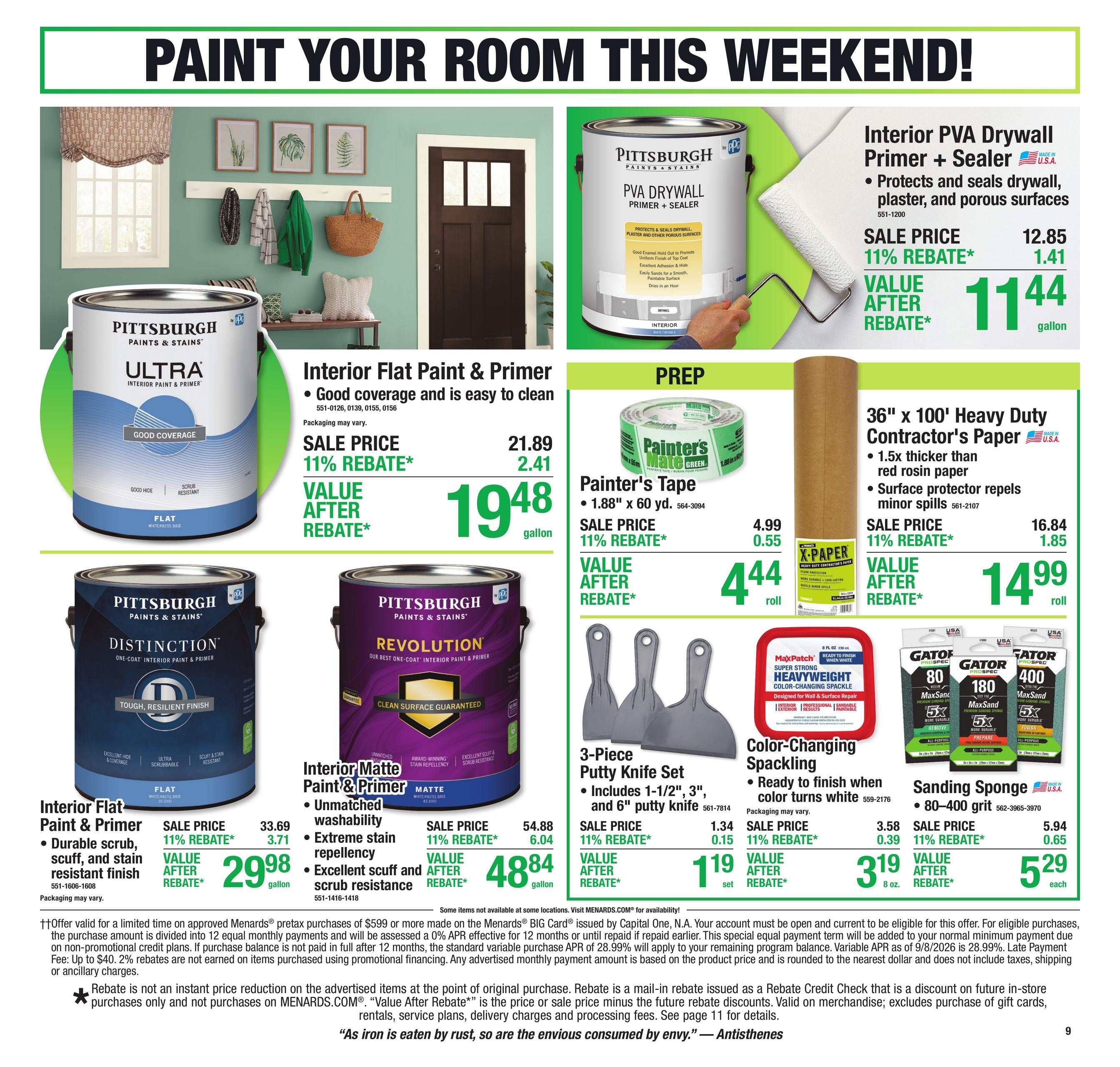 Menards (Goshen Area, IN) 11% Rebate Sale Weekly Ad October 7 - 18, 2026